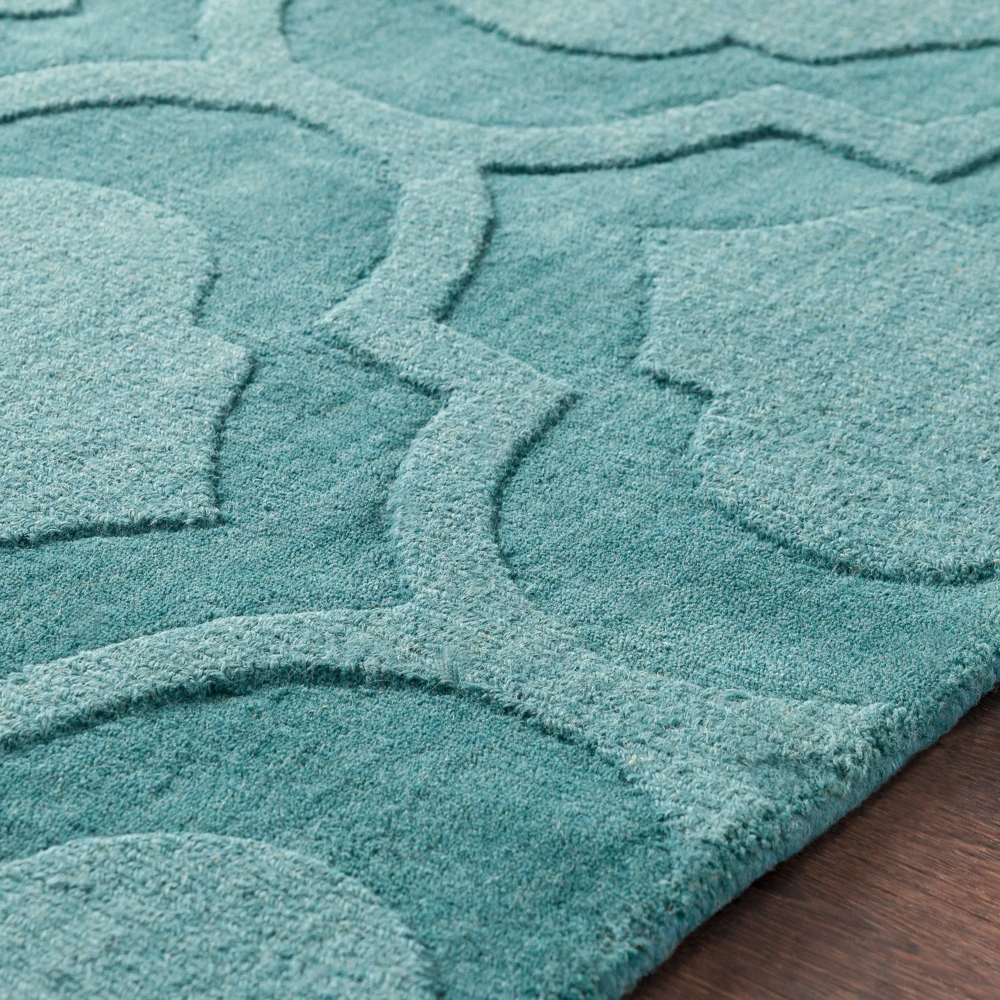 Hand-Woven Ali Tone-on-Tone Moroccan Trellis Wool Rug