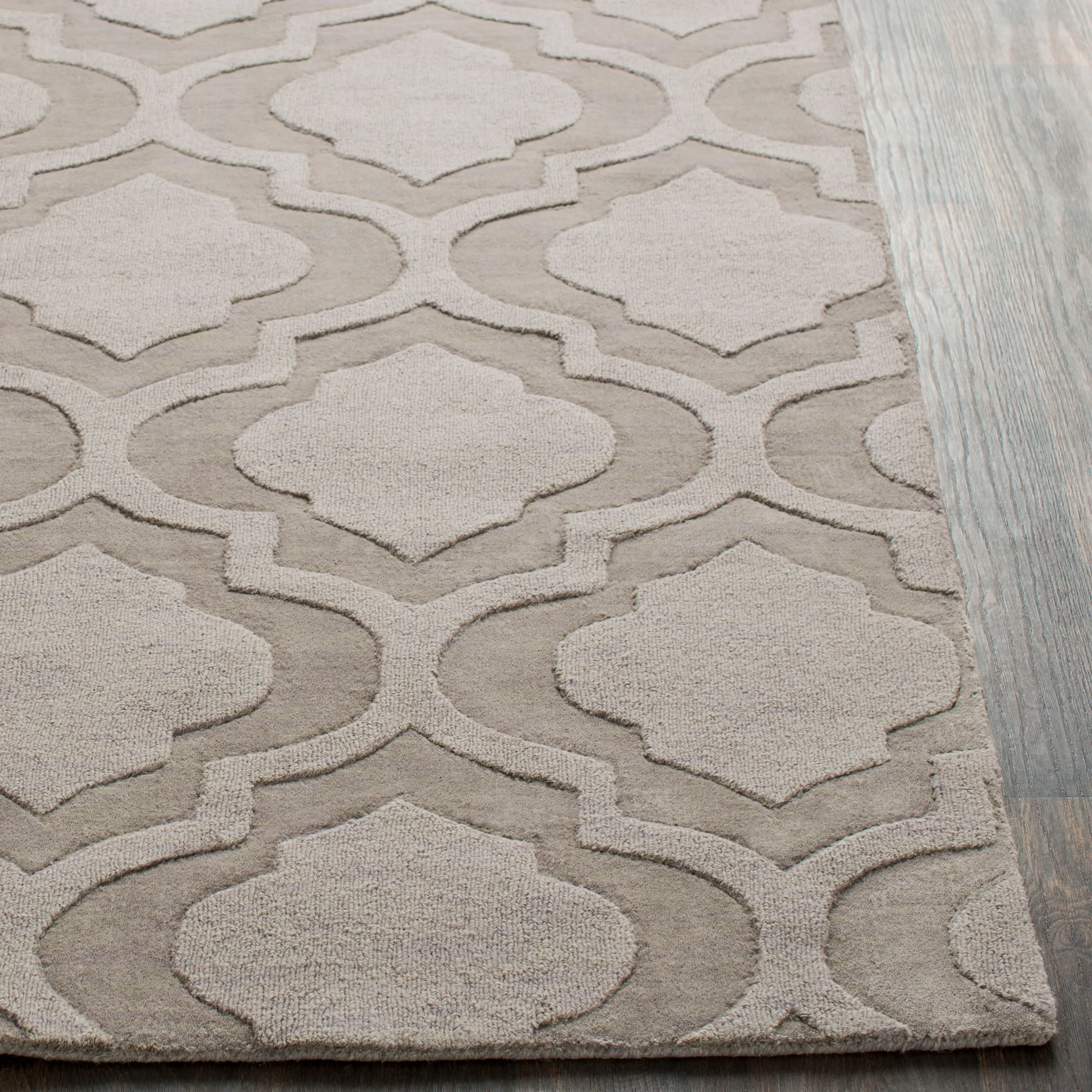 Hand-Woven Ali Tone-on-Tone Moroccan Trellis Wool Rug