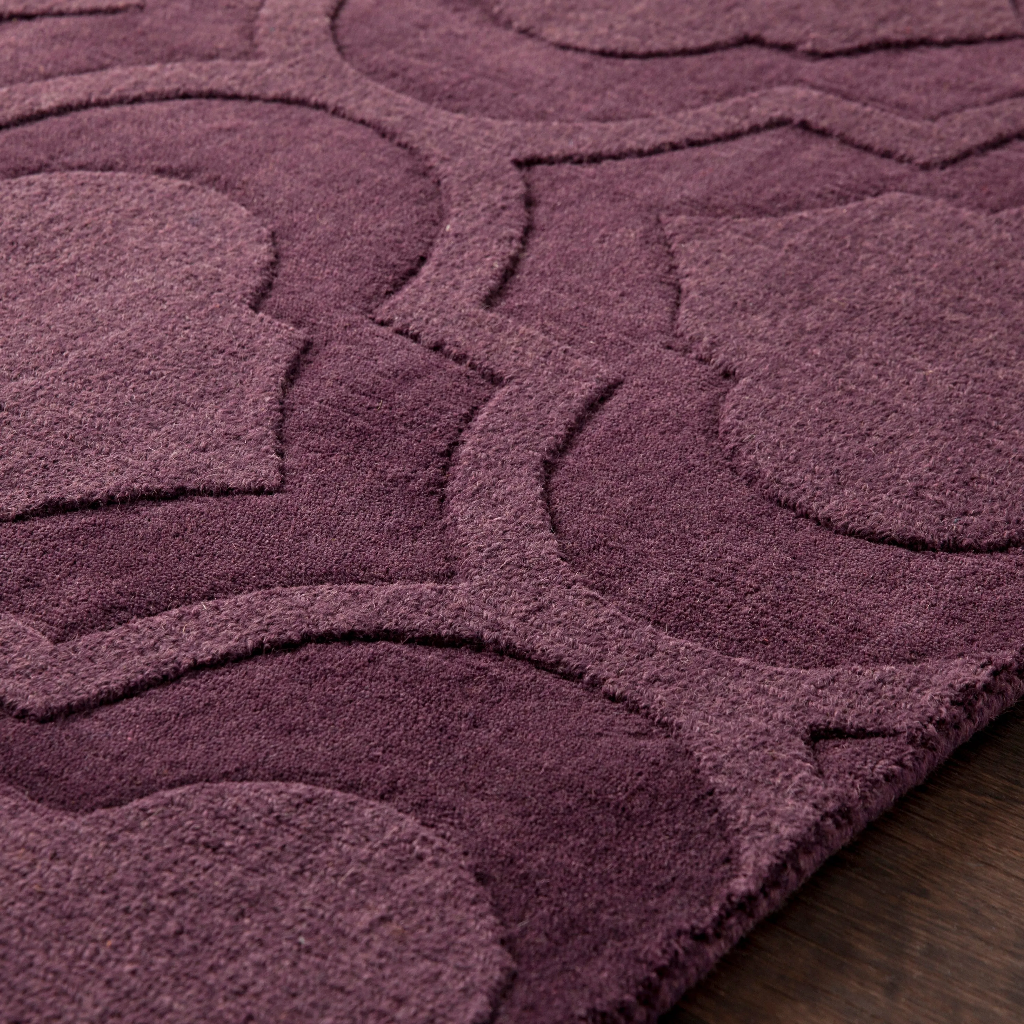 Hand-Woven Ali Tone-on-Tone Moroccan Trellis Wool Rug
