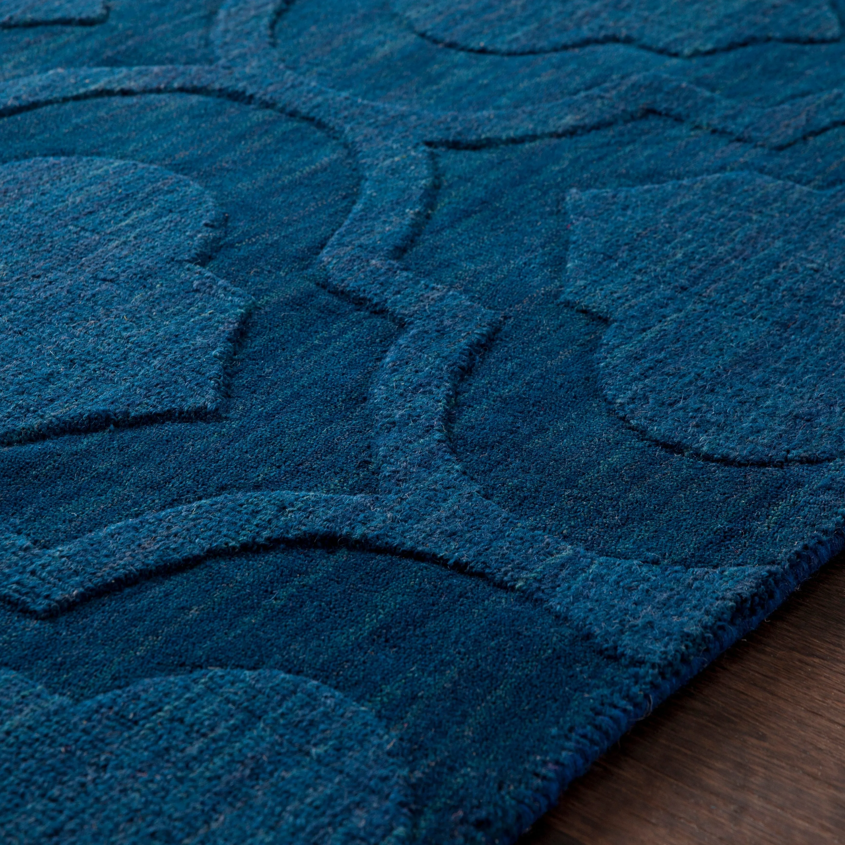 Hand-Woven Ali Tone-on-Tone Moroccan Trellis Wool Rug