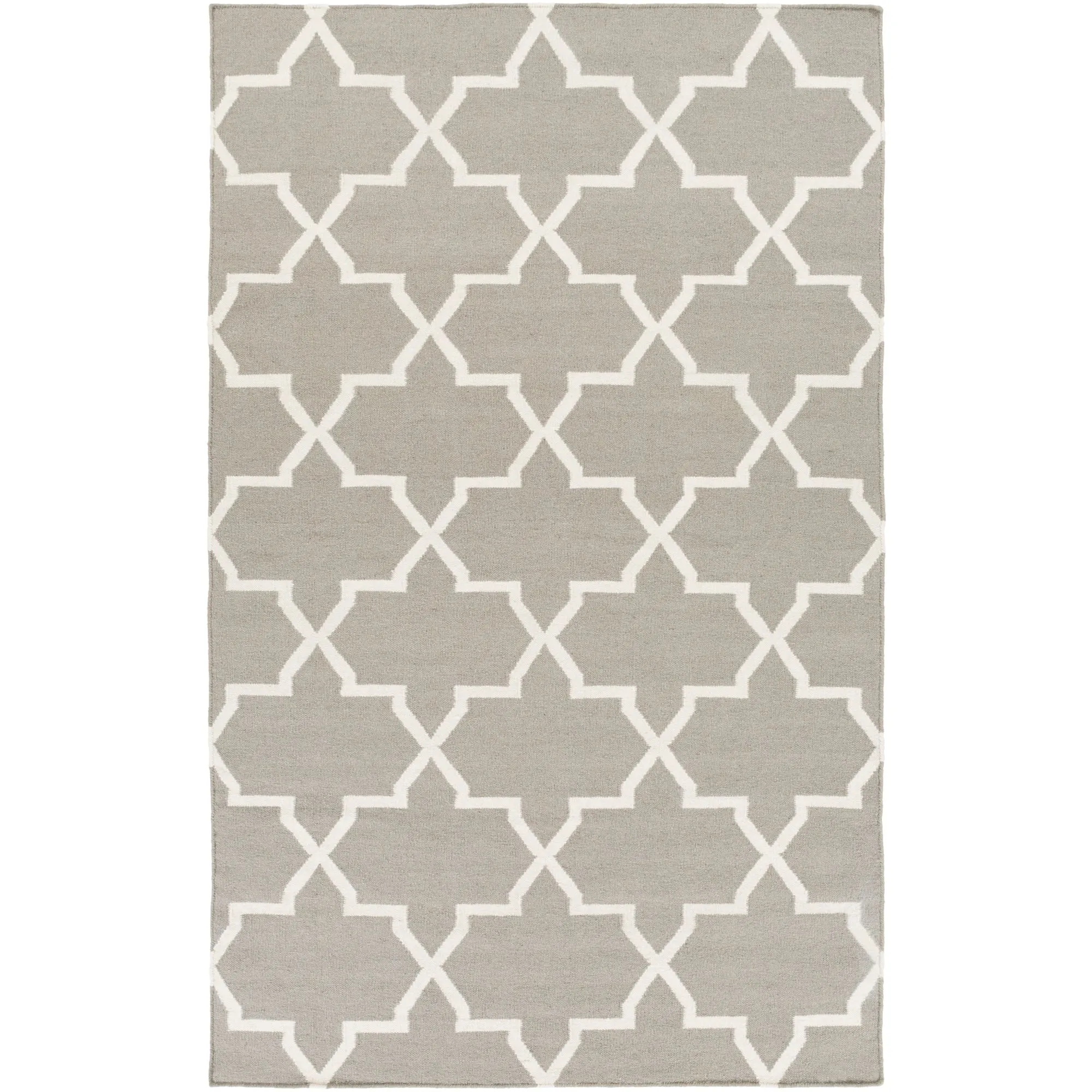 Hand-Woven Carlisle Moroccan Tile Reversible Flatweave Wool Rug