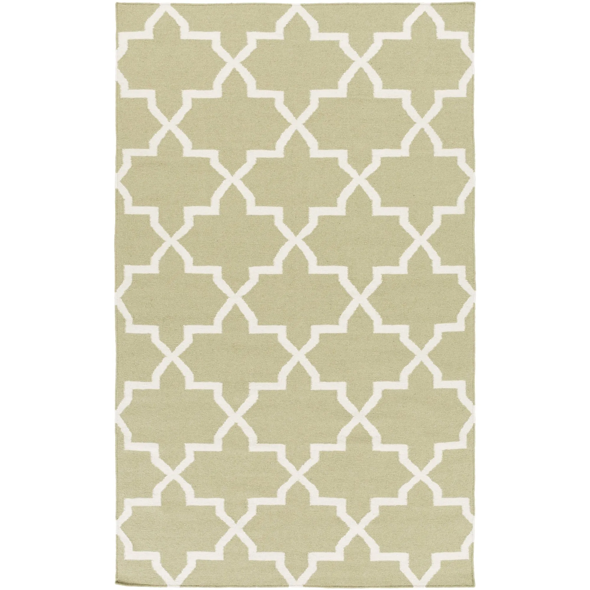 Hand-Woven Carlisle Moroccan Tile Reversible Flatweave Wool Rug