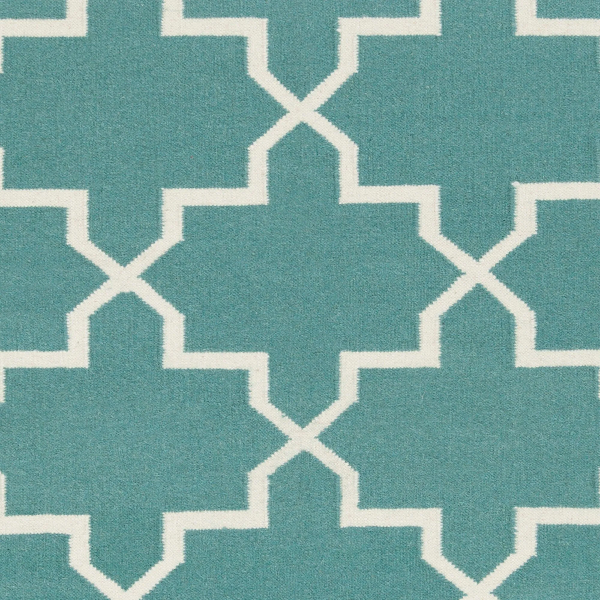 Hand-Woven Carlisle Moroccan Tile Reversible Flatweave Wool Rug