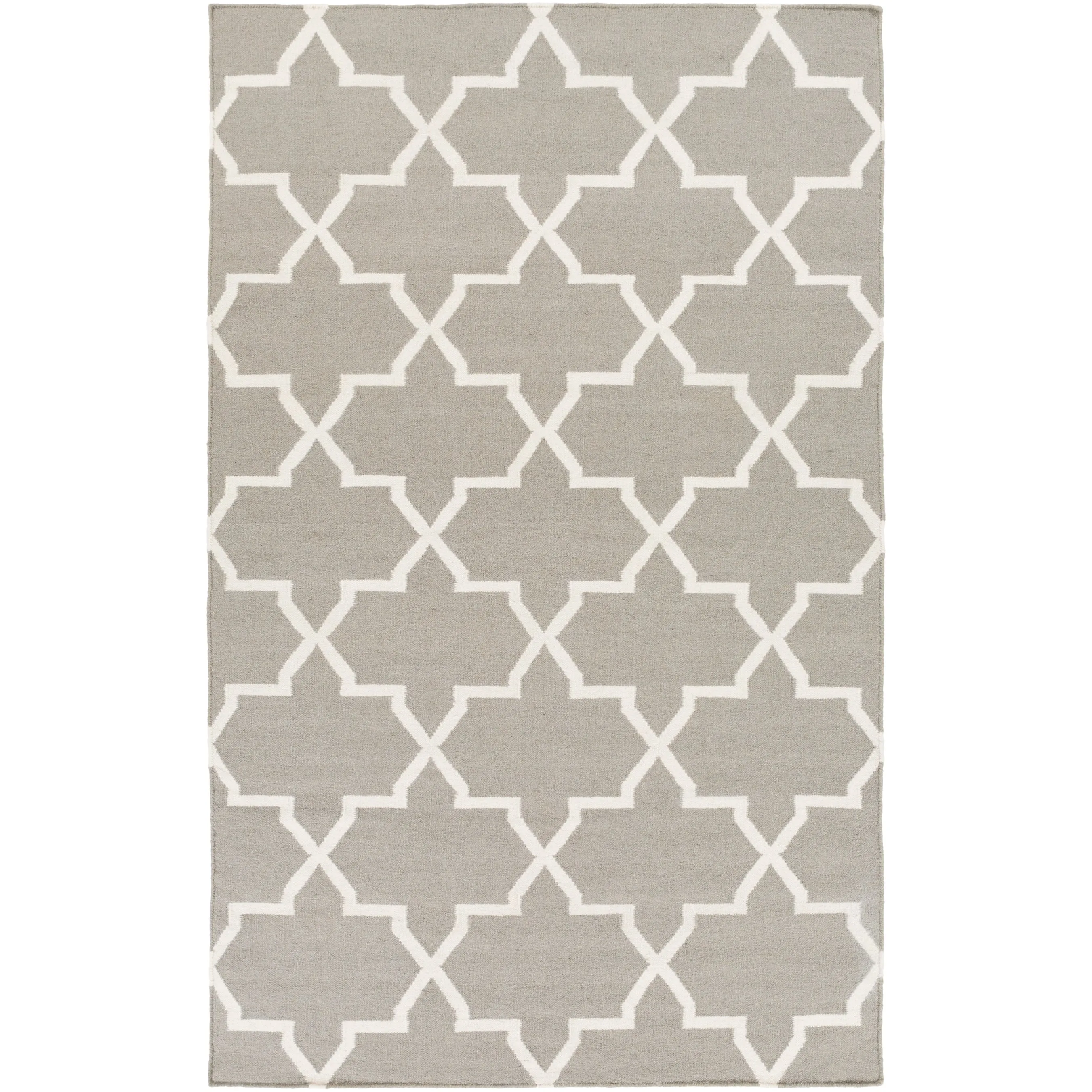 Hand-Woven Carlisle Moroccan Tile Reversible Flatweave Wool Rug
