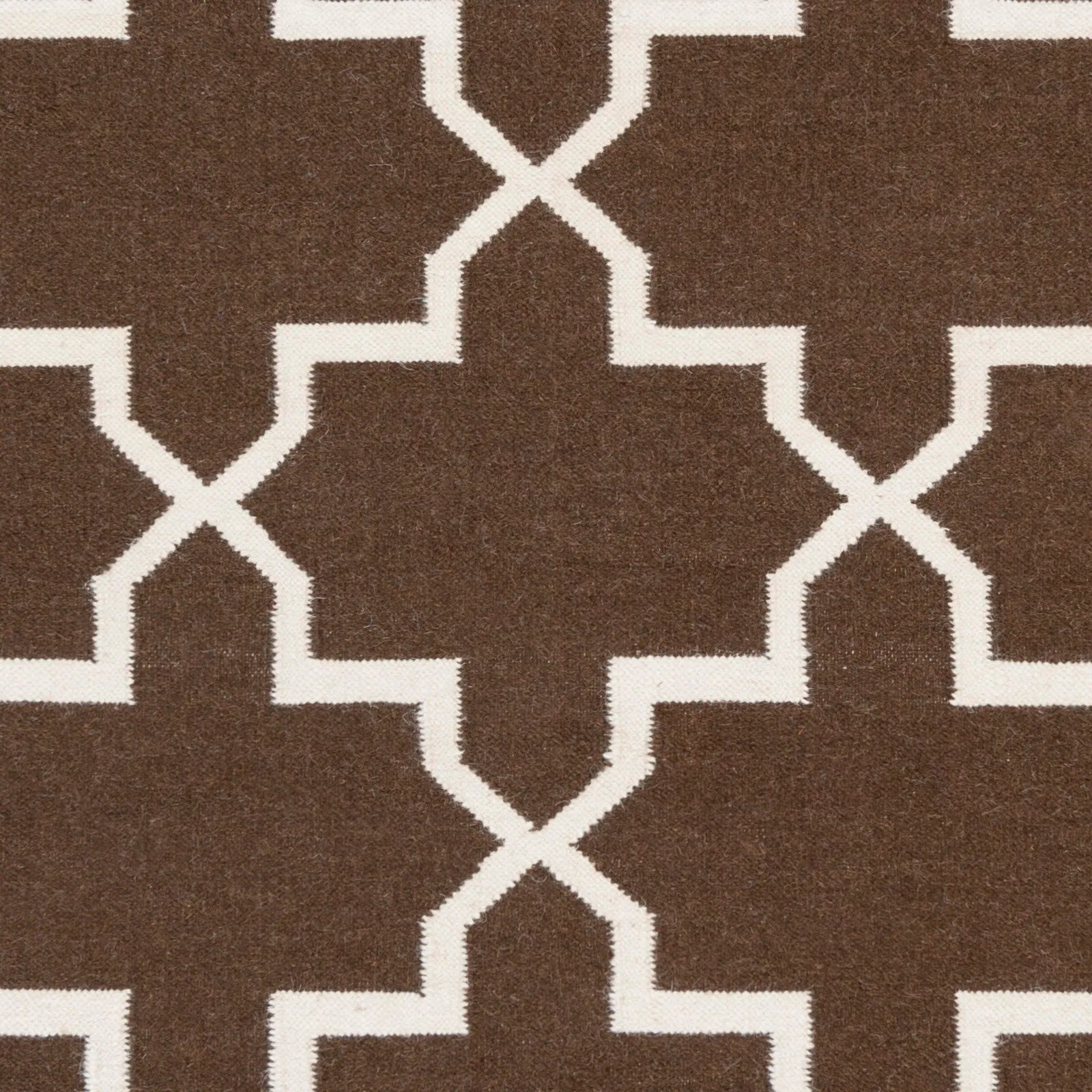 Hand-Woven Carlisle Moroccan Tile Reversible Flatweave Wool Rug