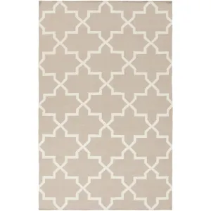 Hand-Woven Carlisle Moroccan Tile Reversible Flatweave Wool Rug