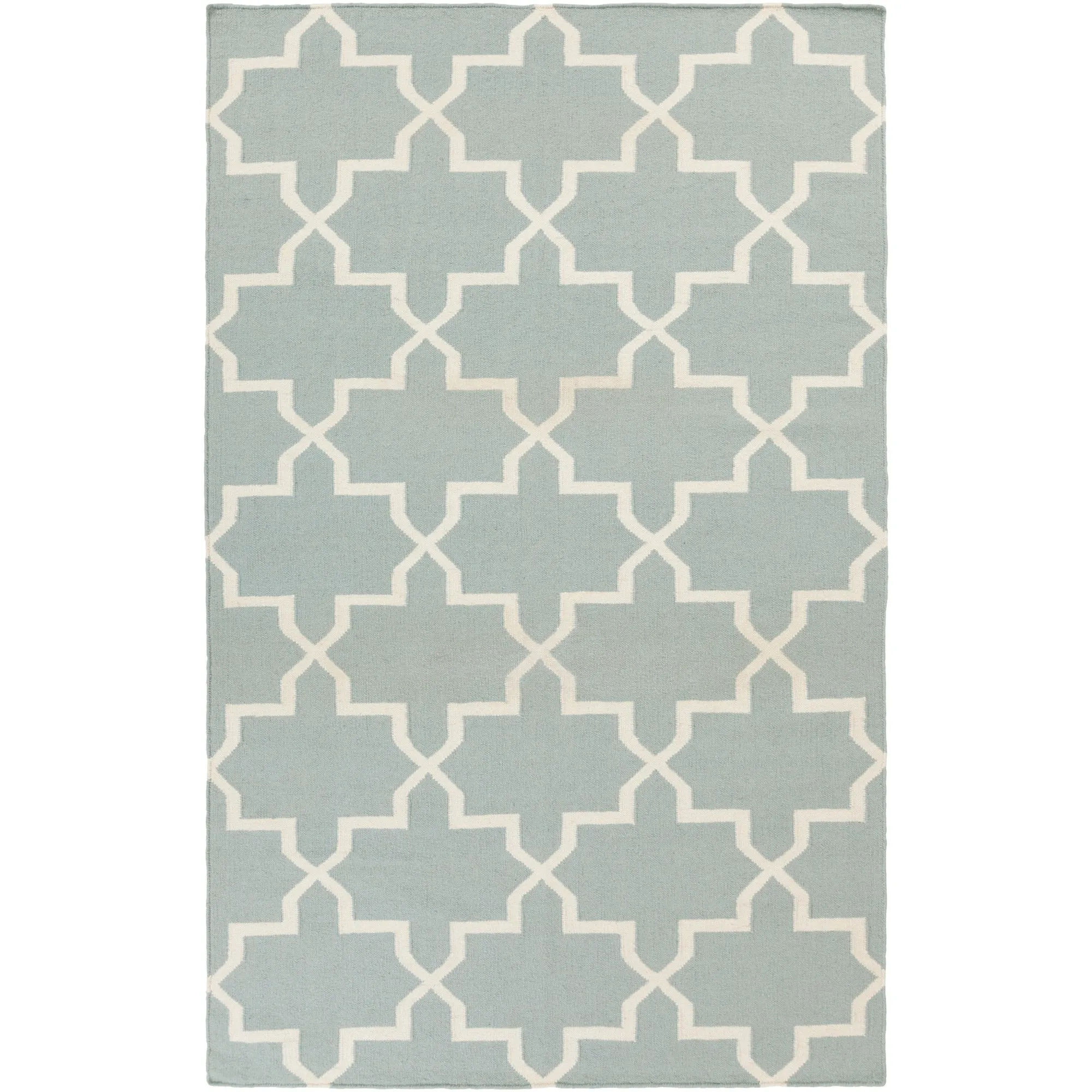 Hand-Woven Carlisle Moroccan Tile Reversible Flatweave Wool Rug