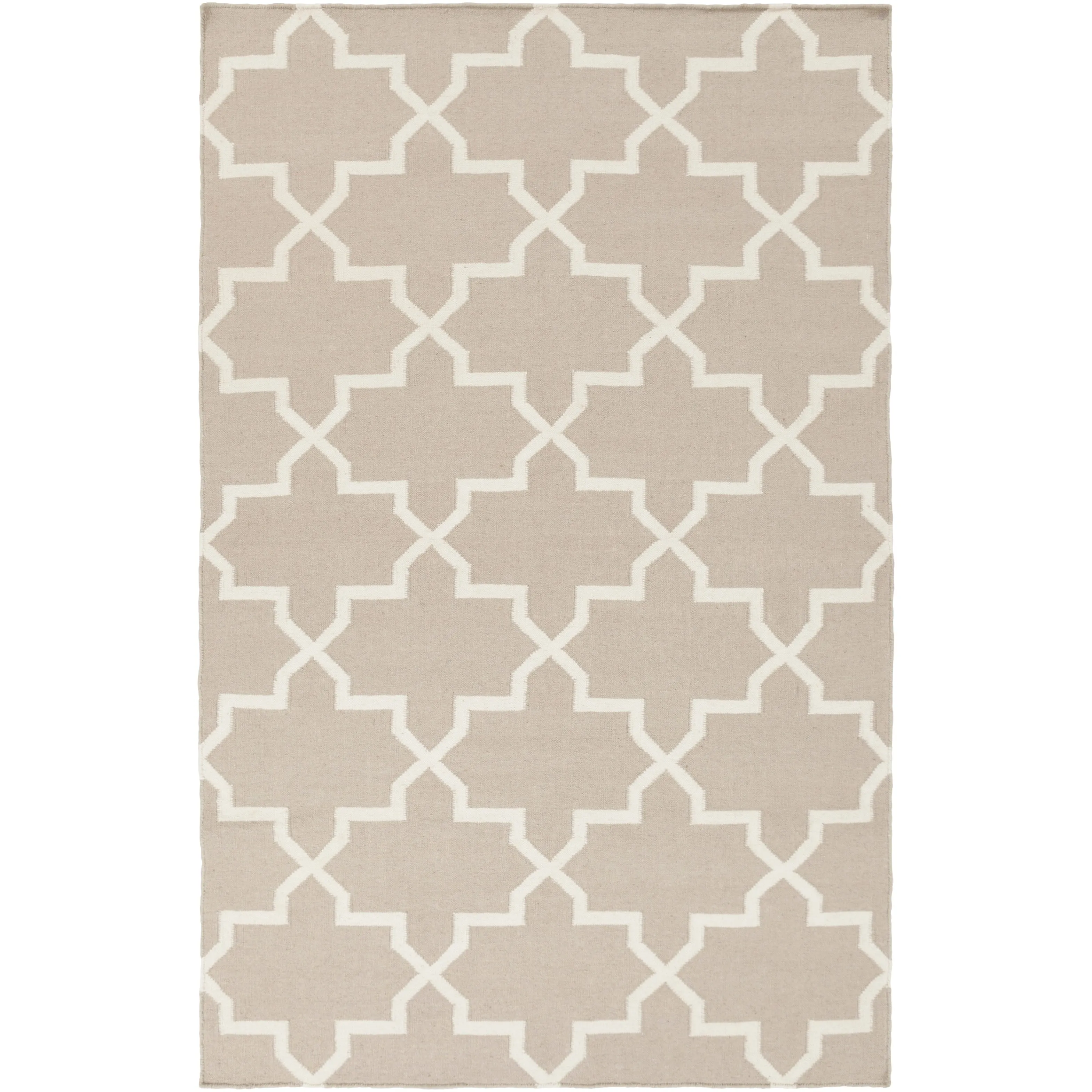 Hand-Woven Carlisle Moroccan Tile Reversible Flatweave Wool Rug
