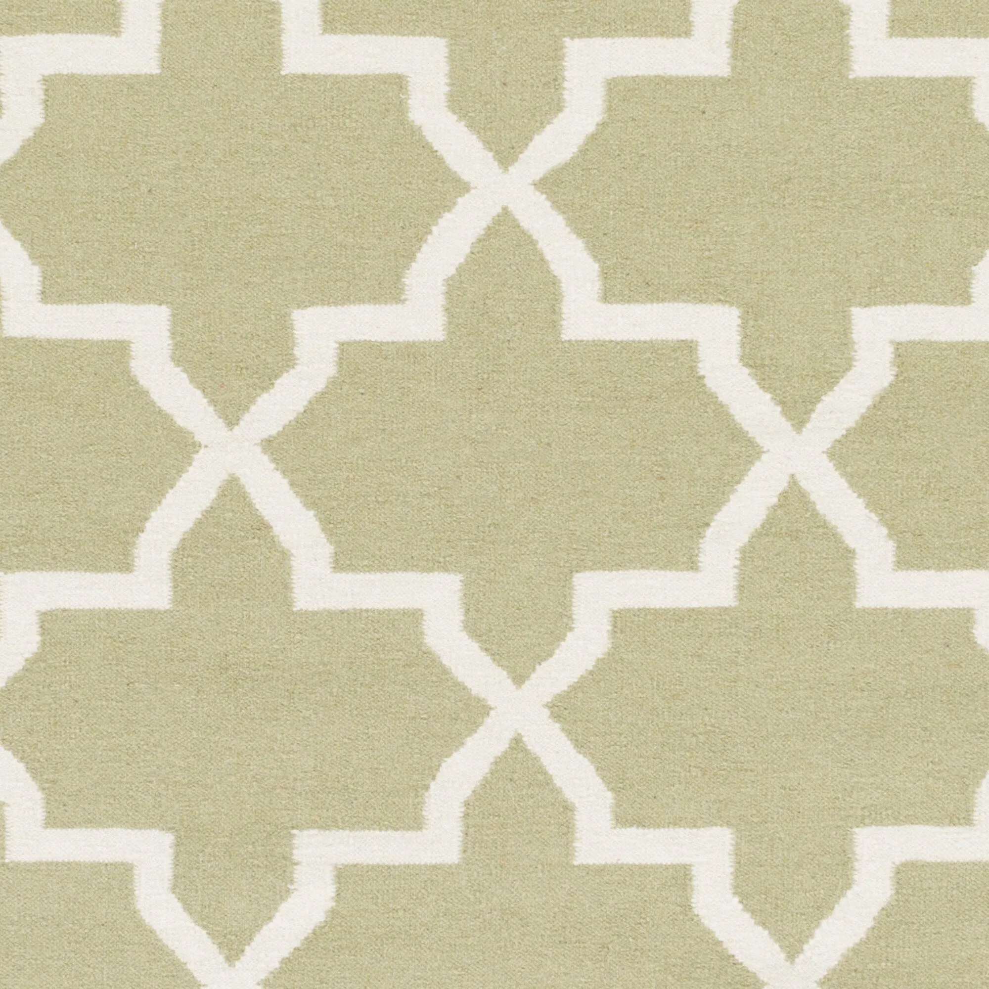 Hand-Woven Carlisle Moroccan Tile Reversible Flatweave Wool Rug