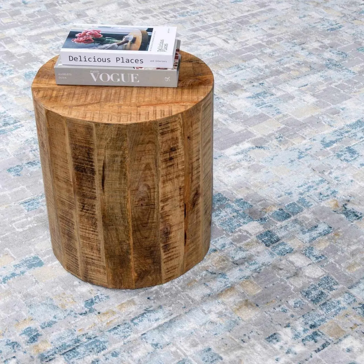 Hauteloom Liverpool Collection Modern Abstract Contemporary Square Tile Area Rug