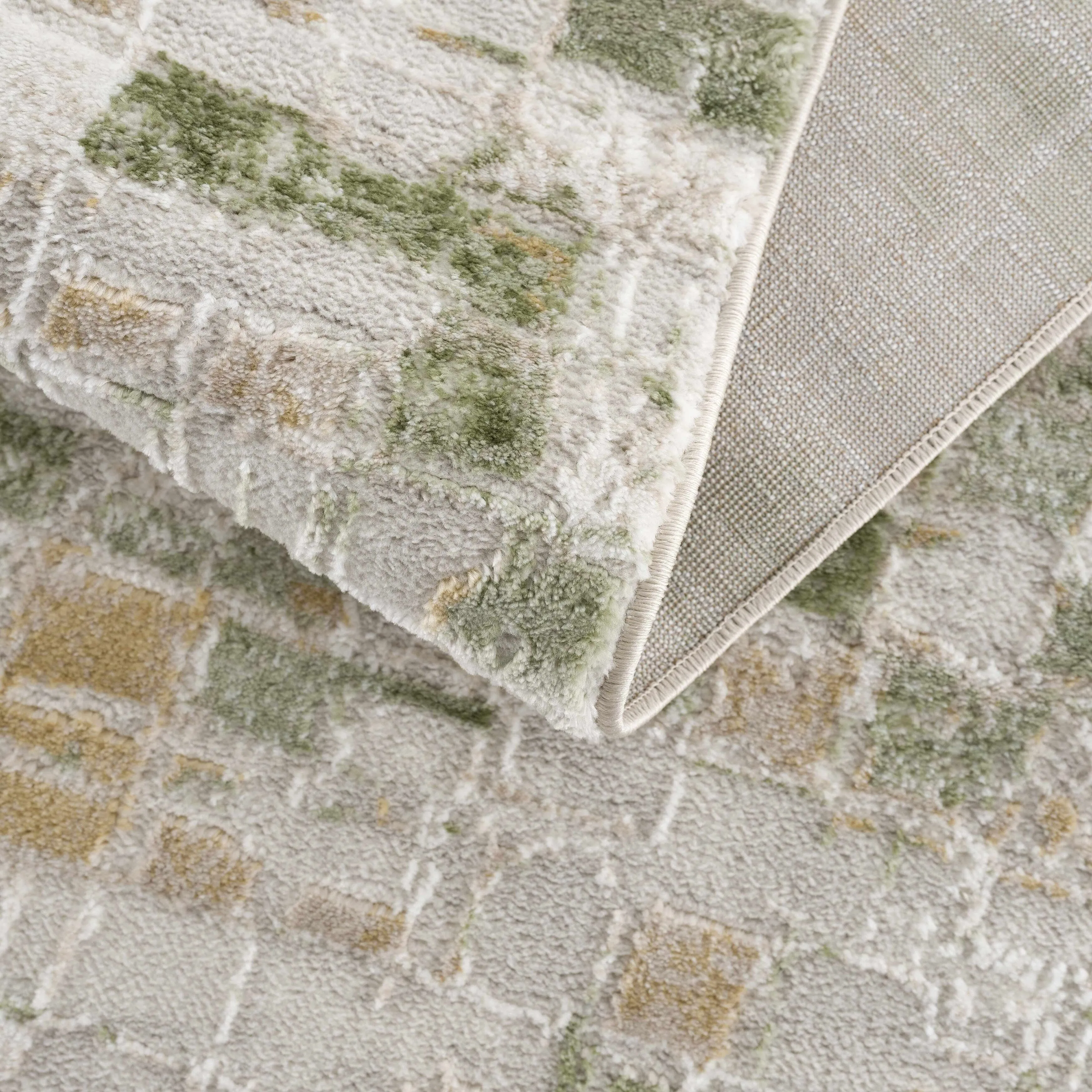 Hauteloom Liverpool Collection Modern Abstract Contemporary Square Tile Area Rug