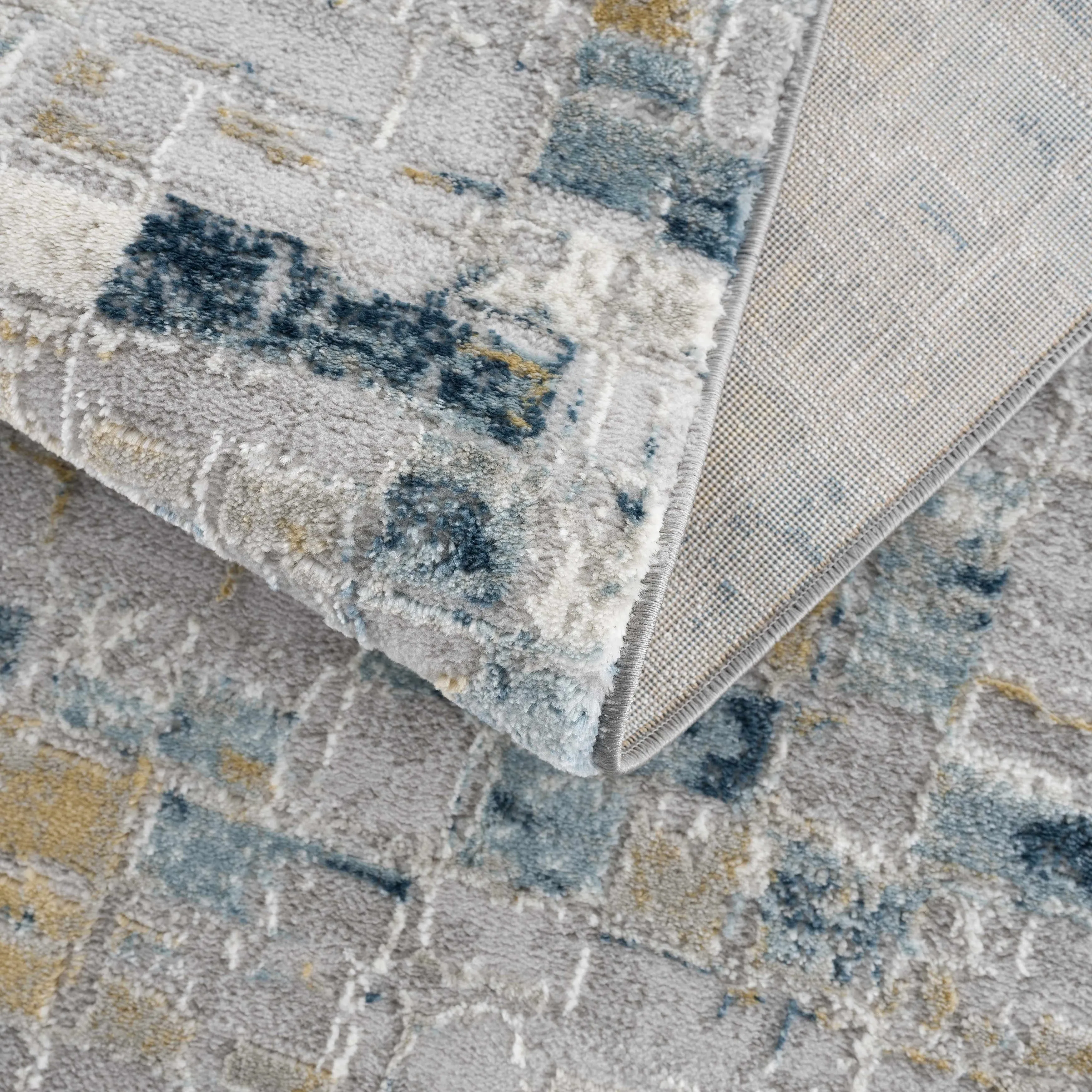 Hauteloom Liverpool Collection Modern Abstract Contemporary Square Tile Area Rug