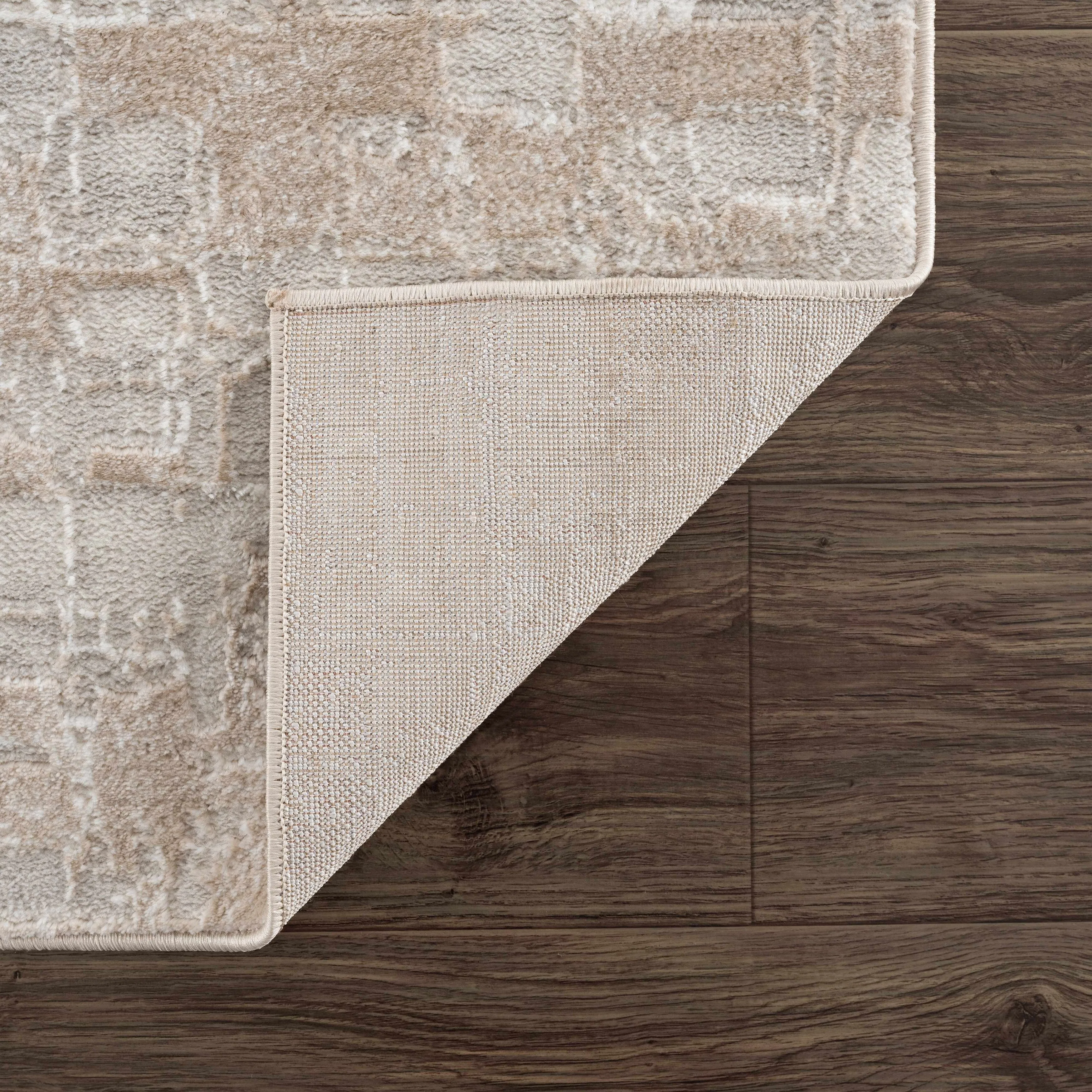 Hauteloom Liverpool Collection Modern Abstract Contemporary Square Tile Area Rug