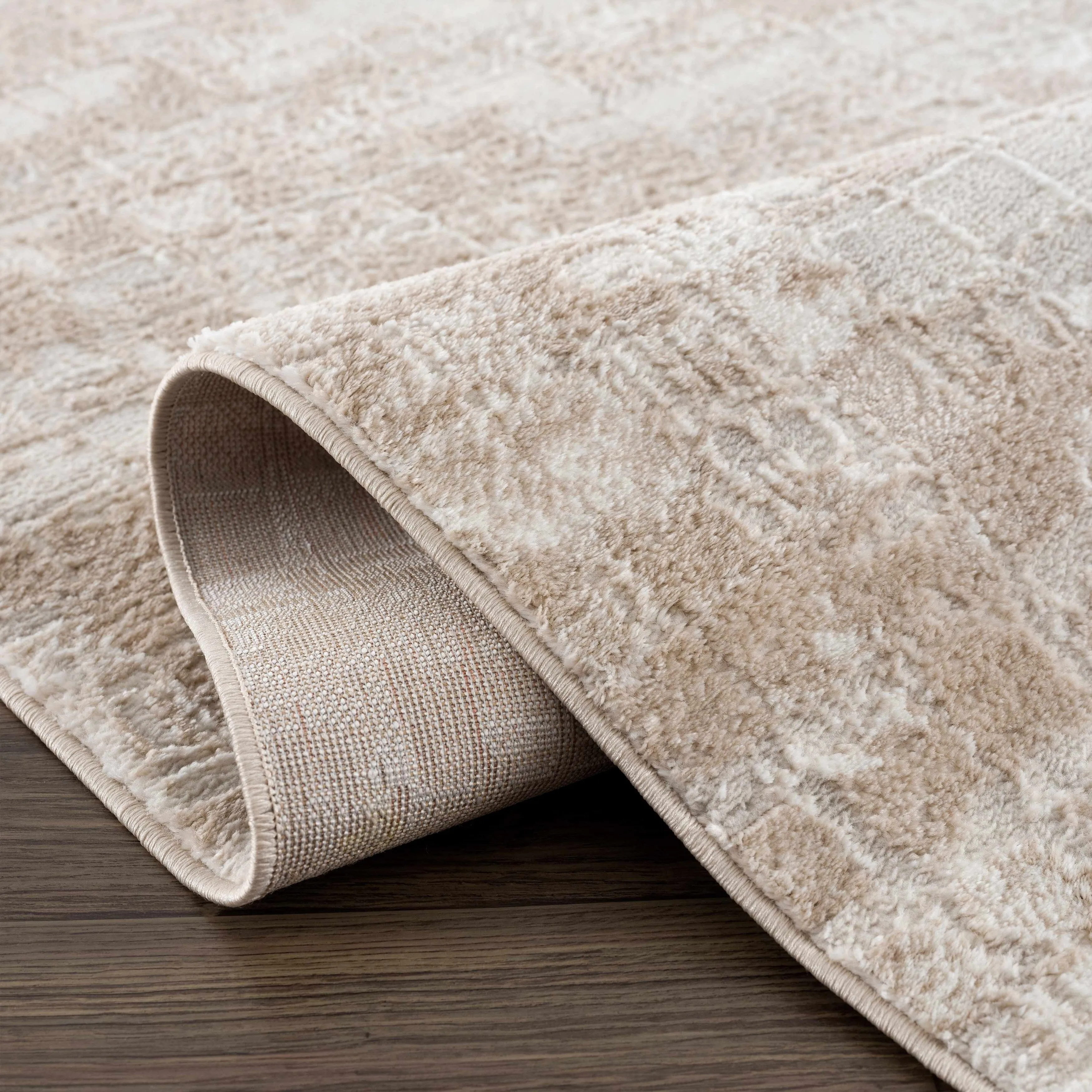 Hauteloom Liverpool Collection Modern Abstract Contemporary Square Tile Area Rug