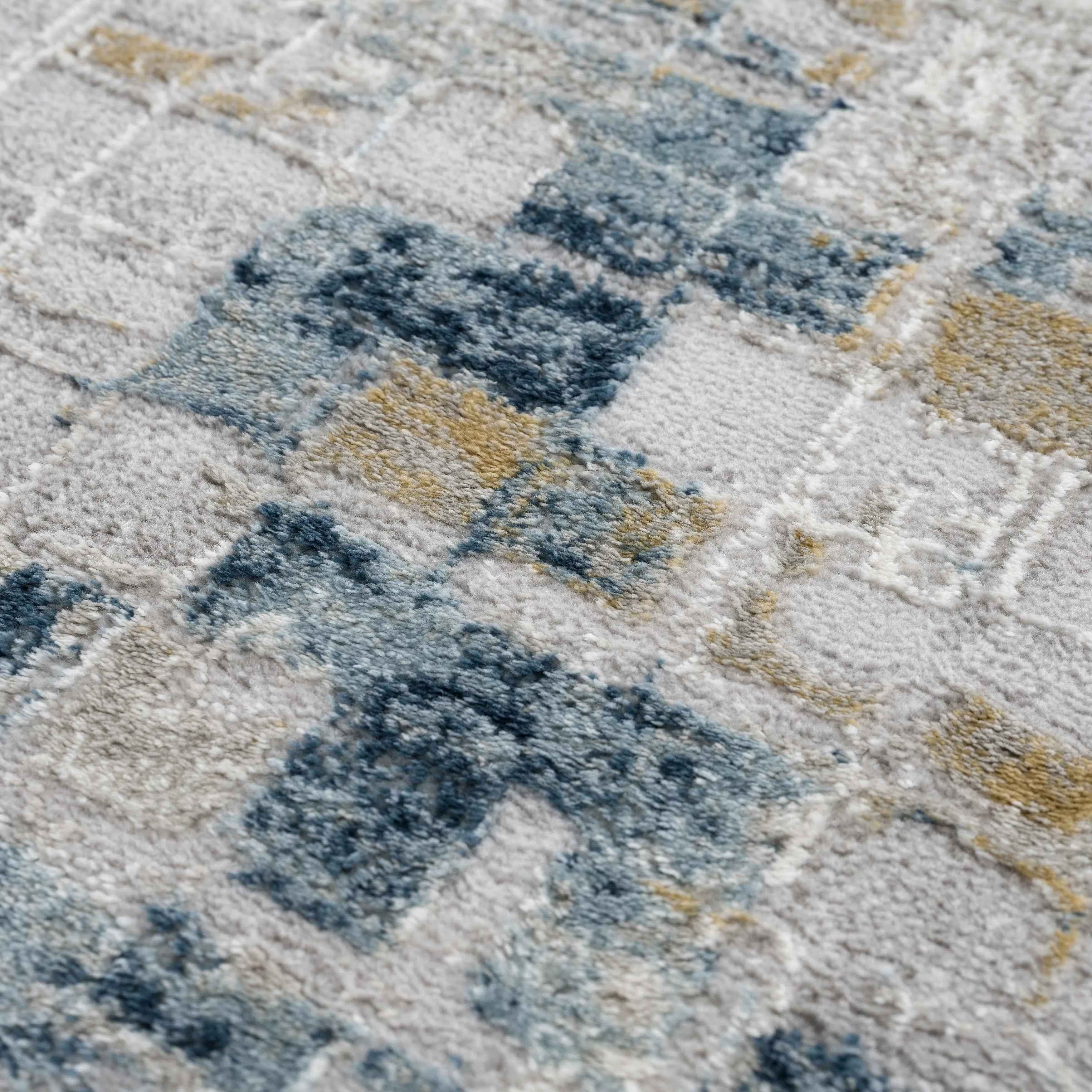 Hauteloom Liverpool Collection Modern Abstract Contemporary Square Tile Area Rug