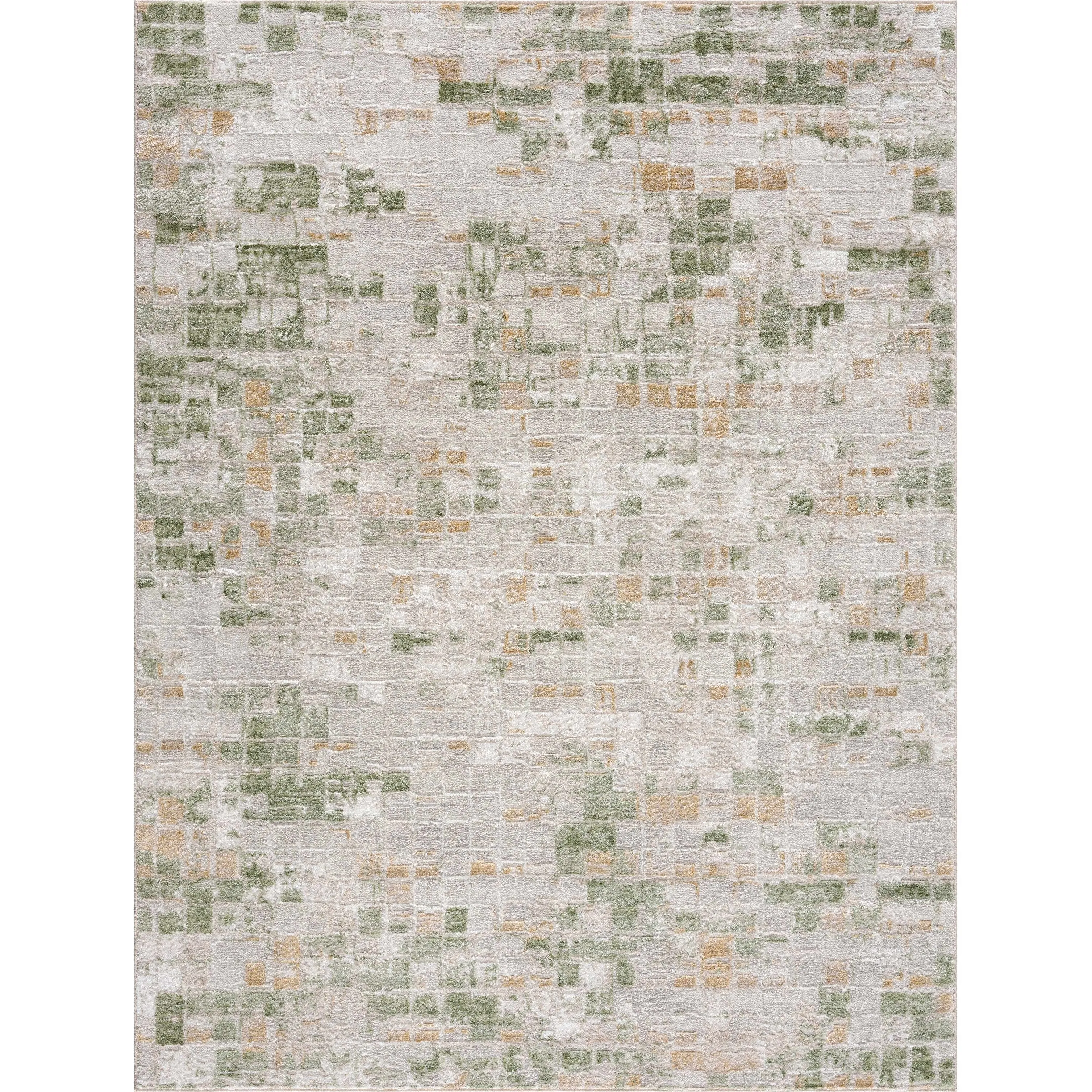 Hauteloom Liverpool Collection Modern Abstract Contemporary Square Tile Area Rug