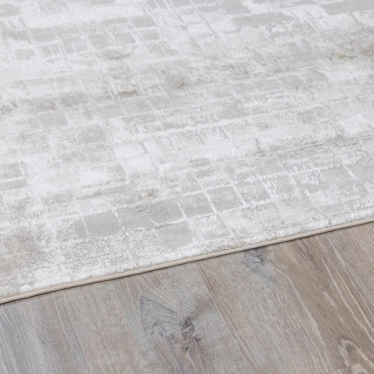 Hauteloom Liverpool Collection Modern Abstract Contemporary Square Tile Area Rug