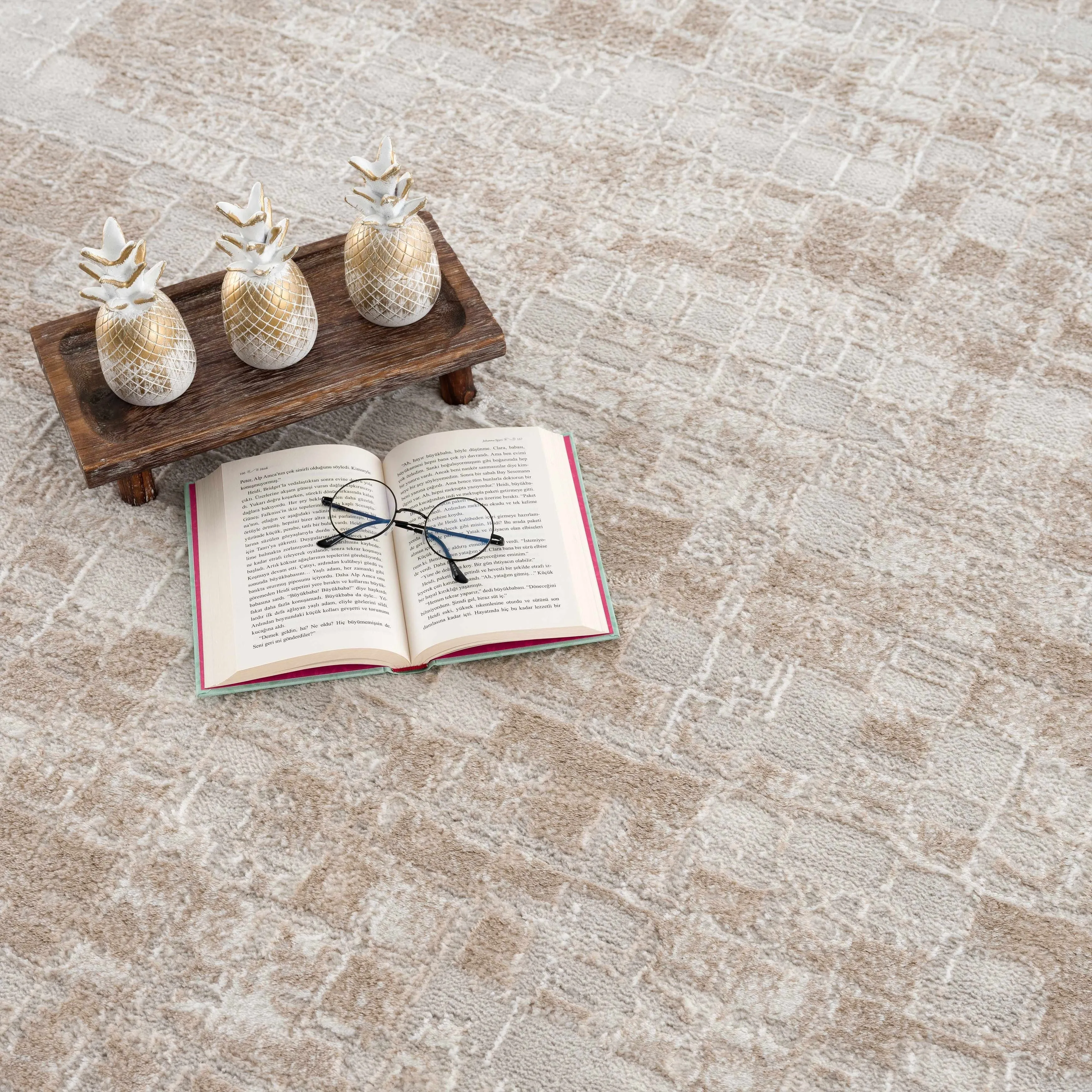 Hauteloom Liverpool Collection Modern Abstract Contemporary Square Tile Area Rug
