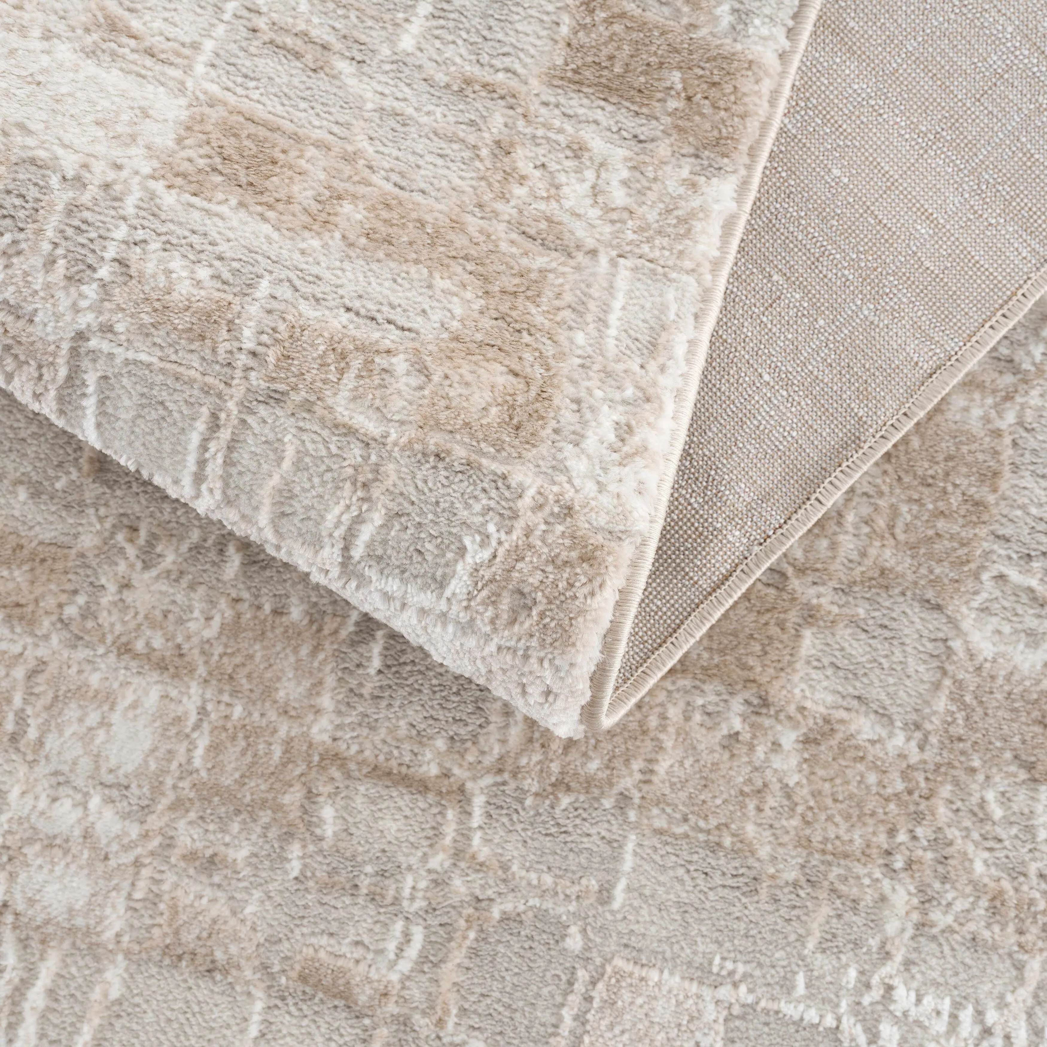 Hauteloom Liverpool Collection Modern Abstract Contemporary Square Tile Area Rug