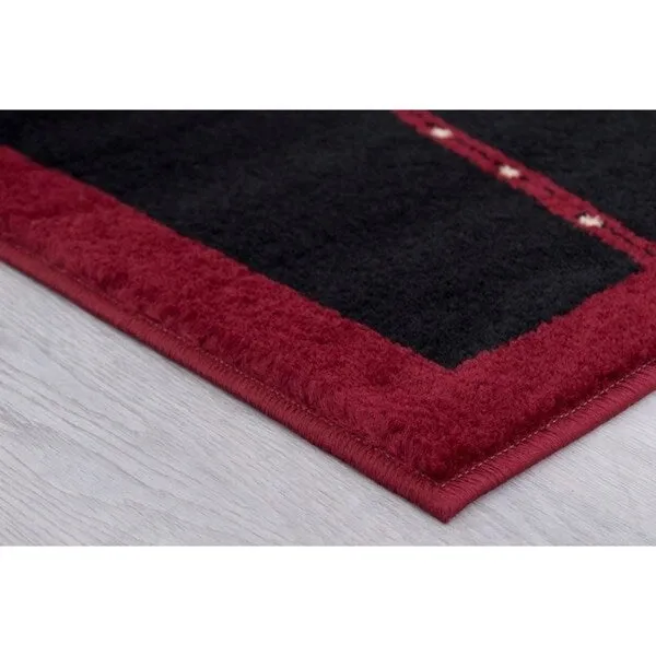 High Quality Woven Santa Claus on a Sled with Solid Border Area Rug - 4' 7 x 3' 3