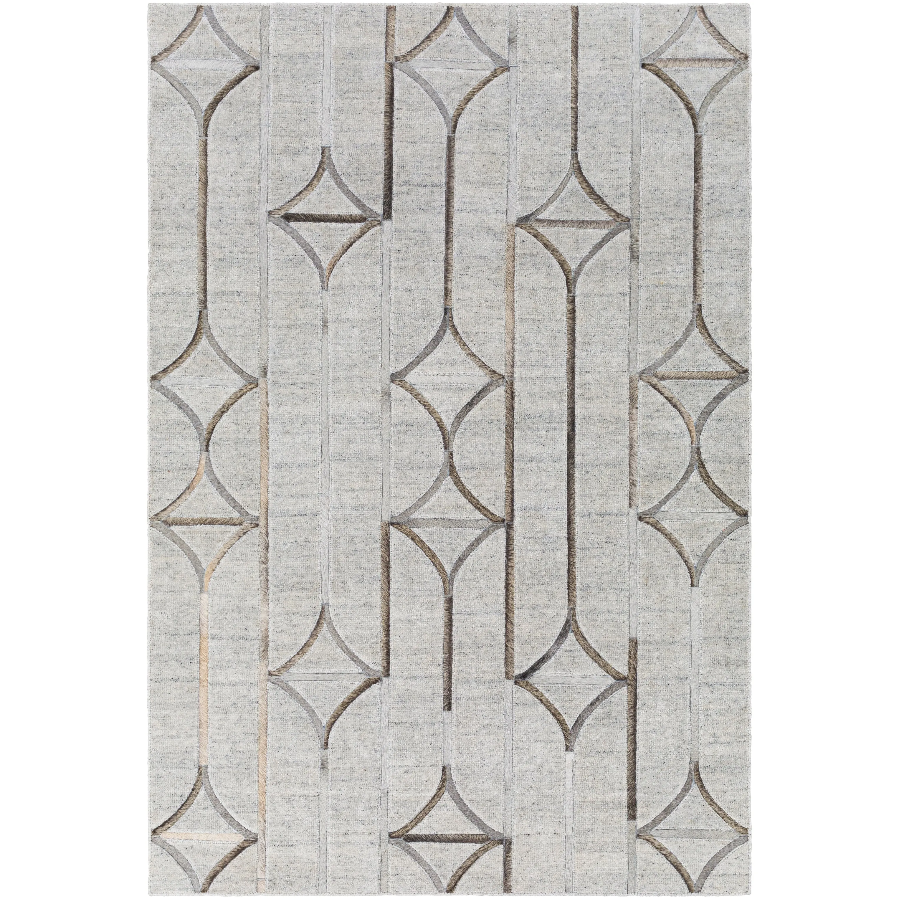 Hirah Modern Diamond Viscose & Hair-on-hide Area Rug