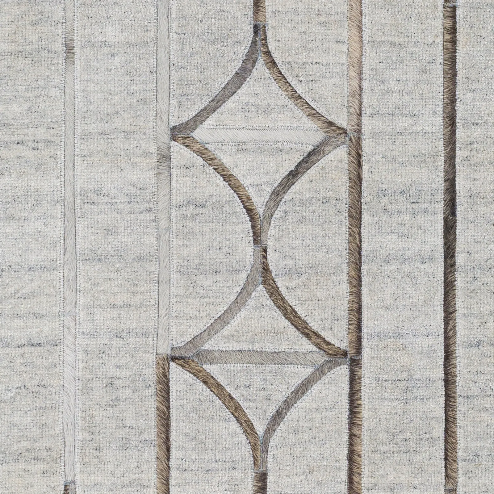 Hirah Modern Diamond Viscose & Hair-on-hide Area Rug