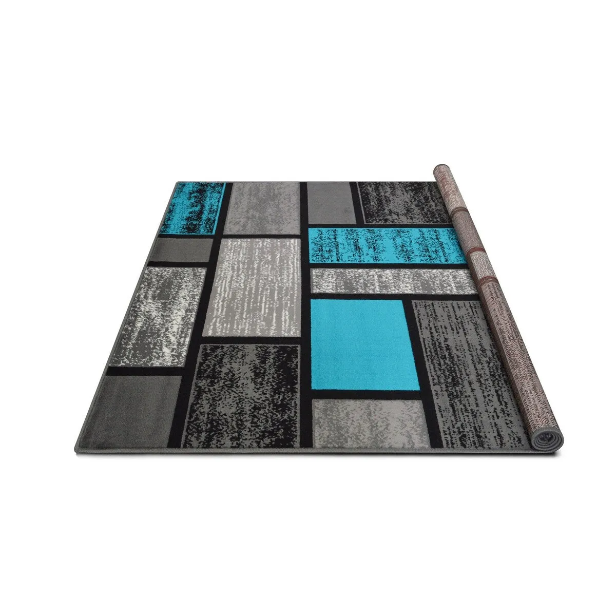 HR Square Pattern Area Rug Geometric Pattern Modern