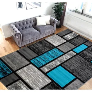 HR Square Pattern Area Rug Geometric Pattern Modern