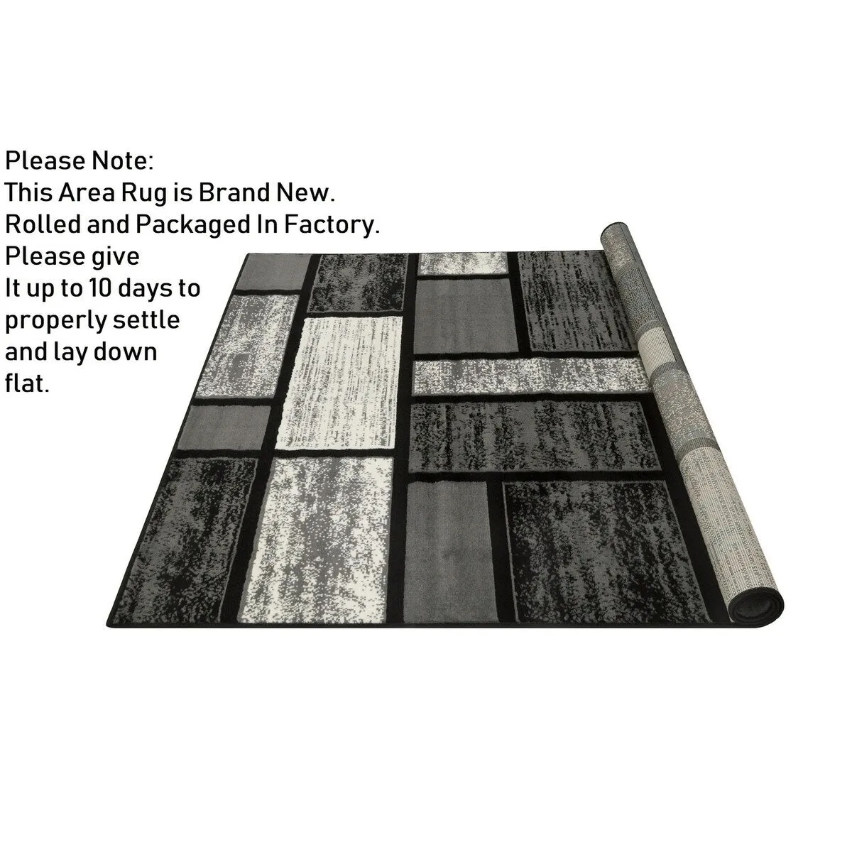 HR Square Pattern Area Rug Geometric Pattern Modern