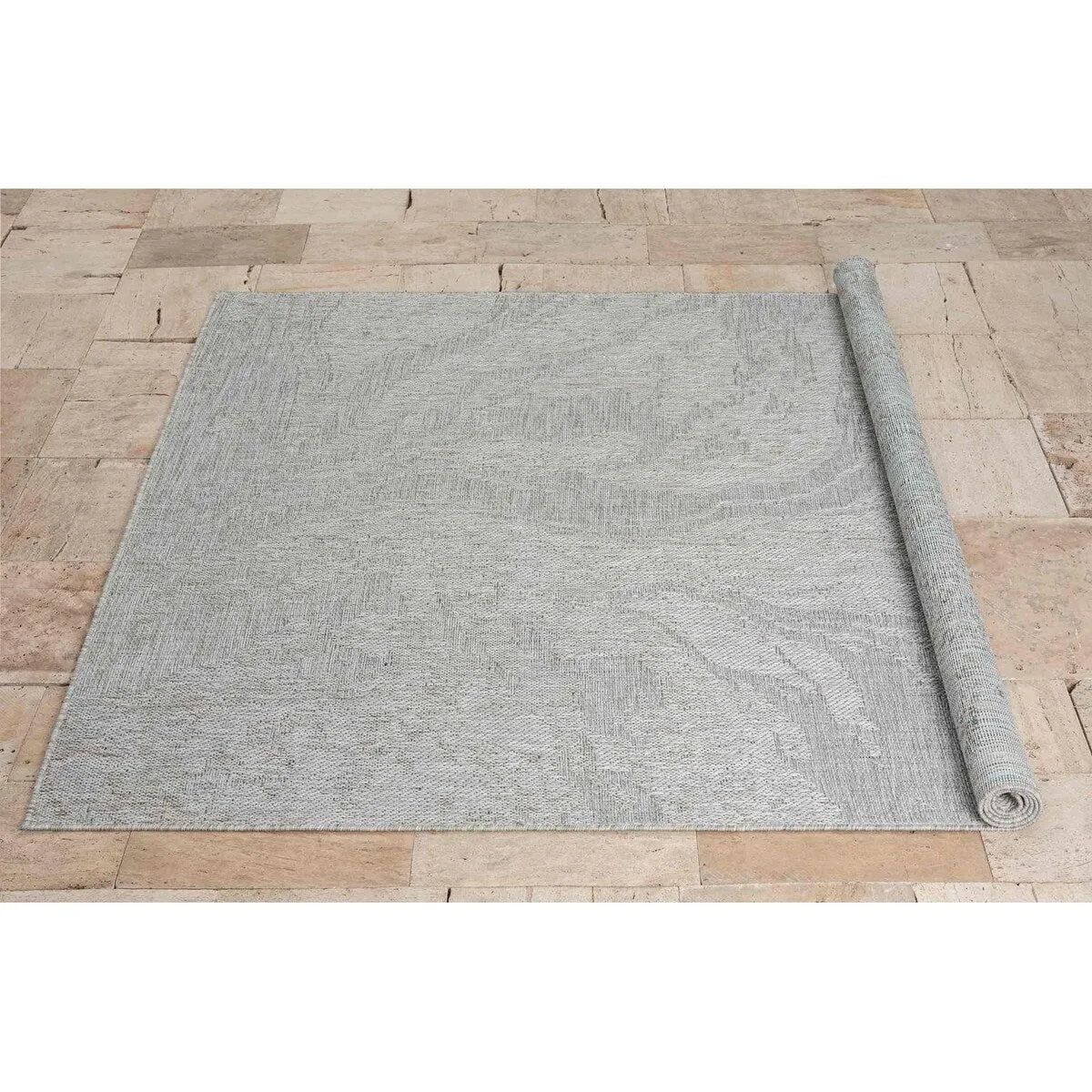 HR Waterproof Abstract Outdoor Rug - Stain and Fade-Resistant - Gray/Multicolor