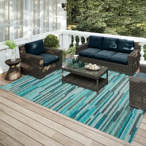 Indoor/ Outdoor Addison Yuma Bold Striped Washable Area Rug