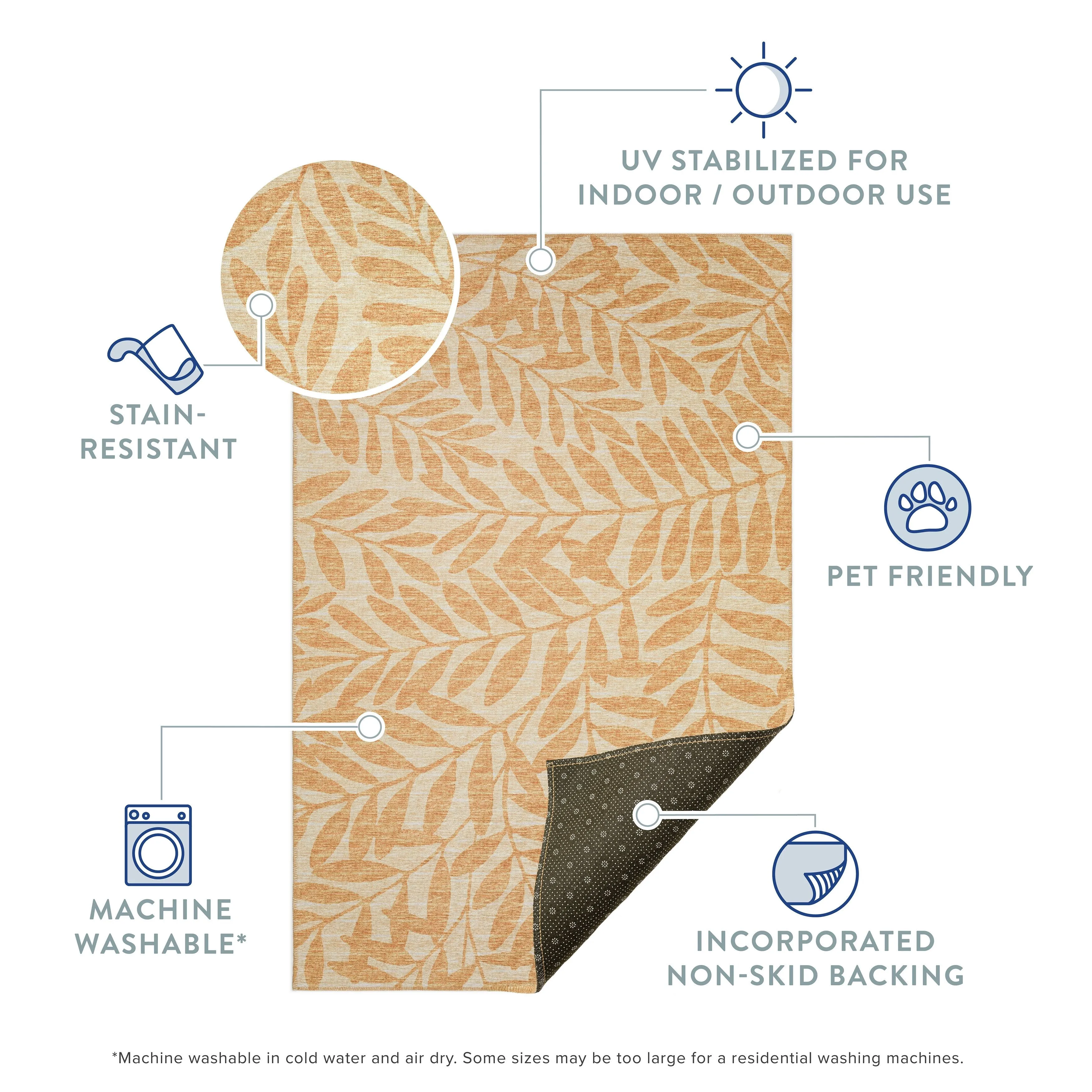 Indoor/ Outdoor Addison Yuma Bold Striped Washable Area Rug