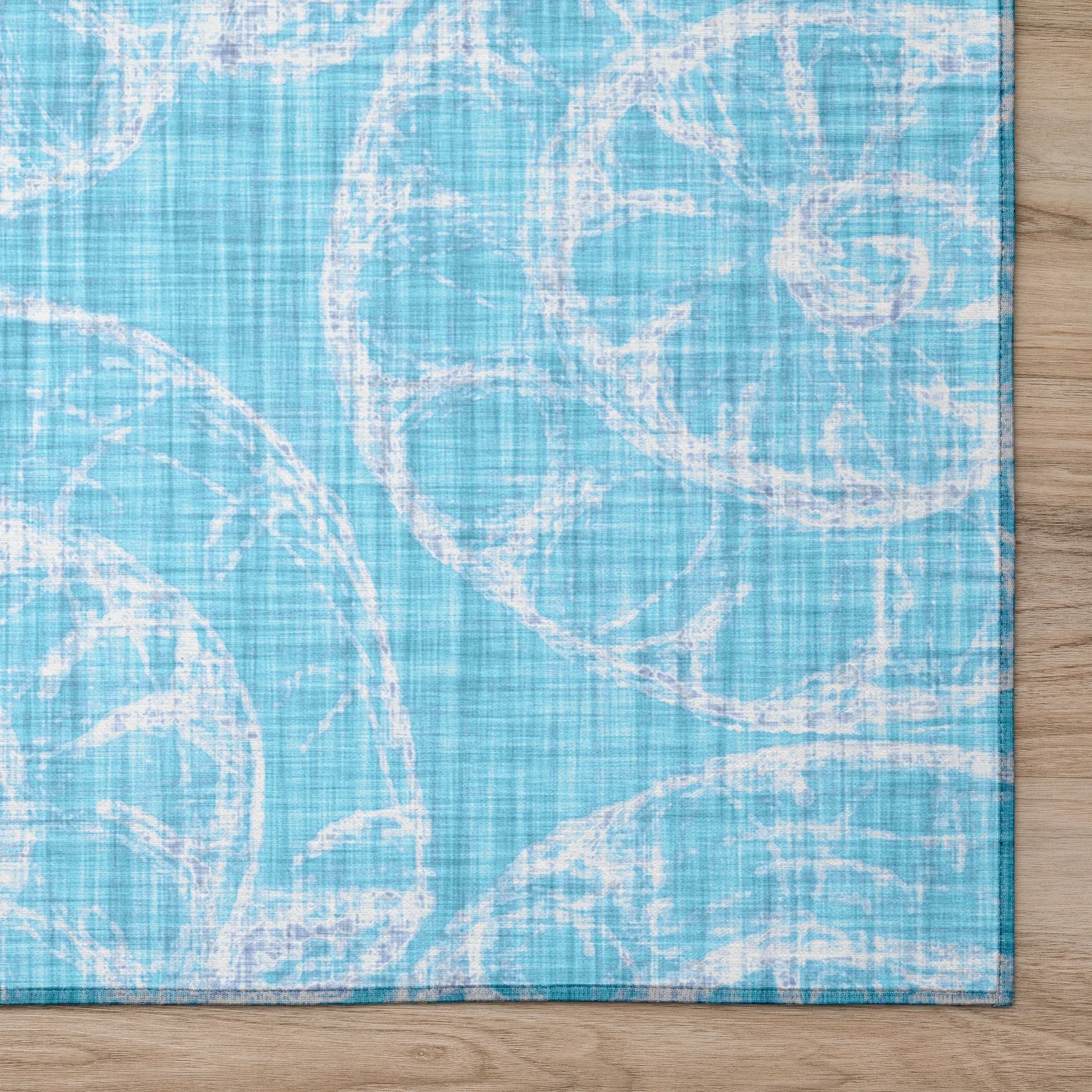 Indoor/ Outdoor Surfside Imprints Washable Rug New