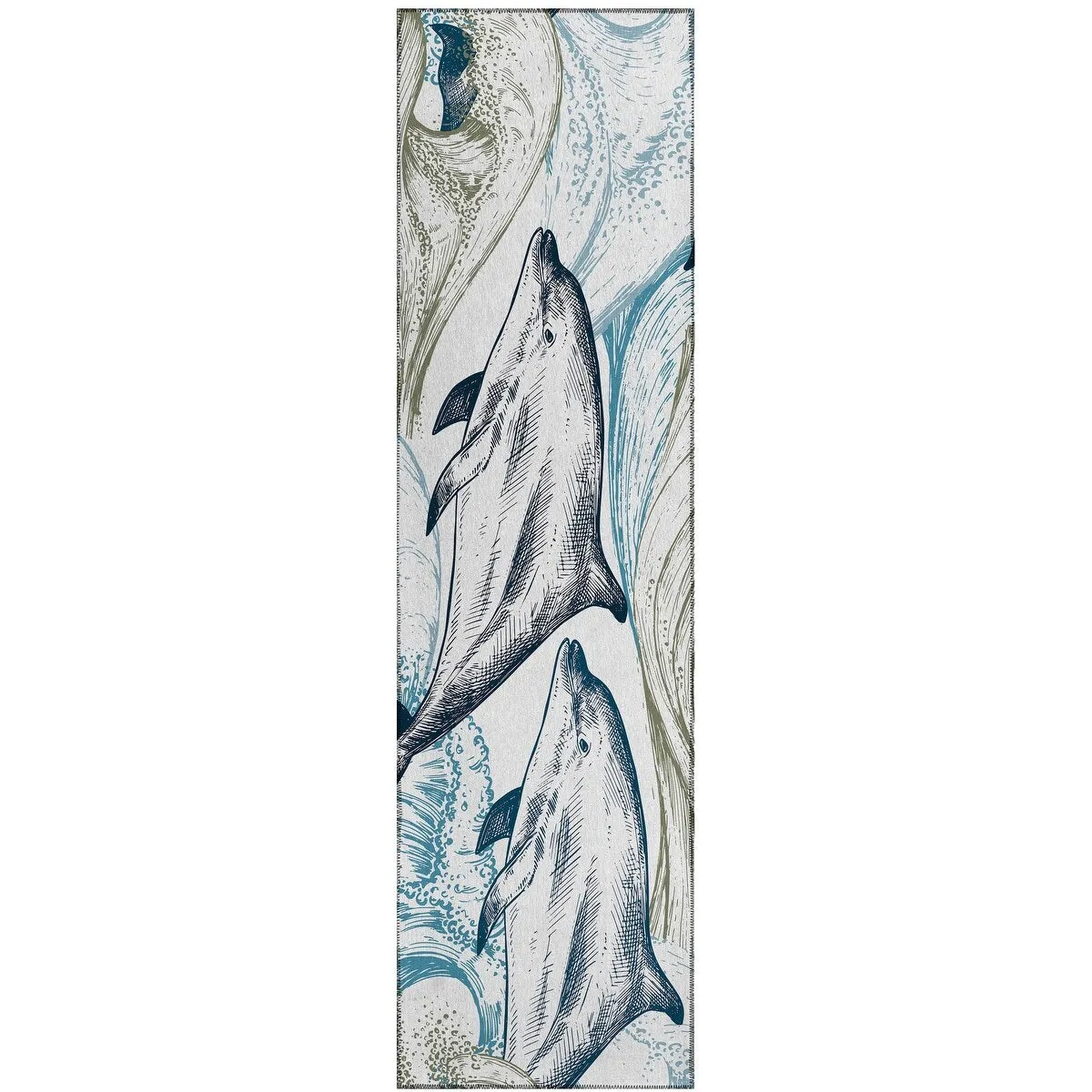 Indoor/Outdoor Harpswell Sea Life Washable Rug