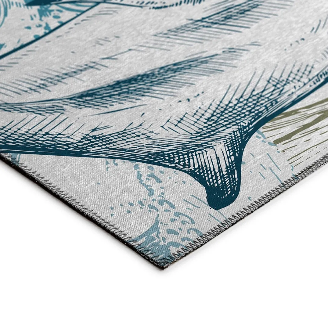Indoor/Outdoor Harpswell Sea Life Washable Rug