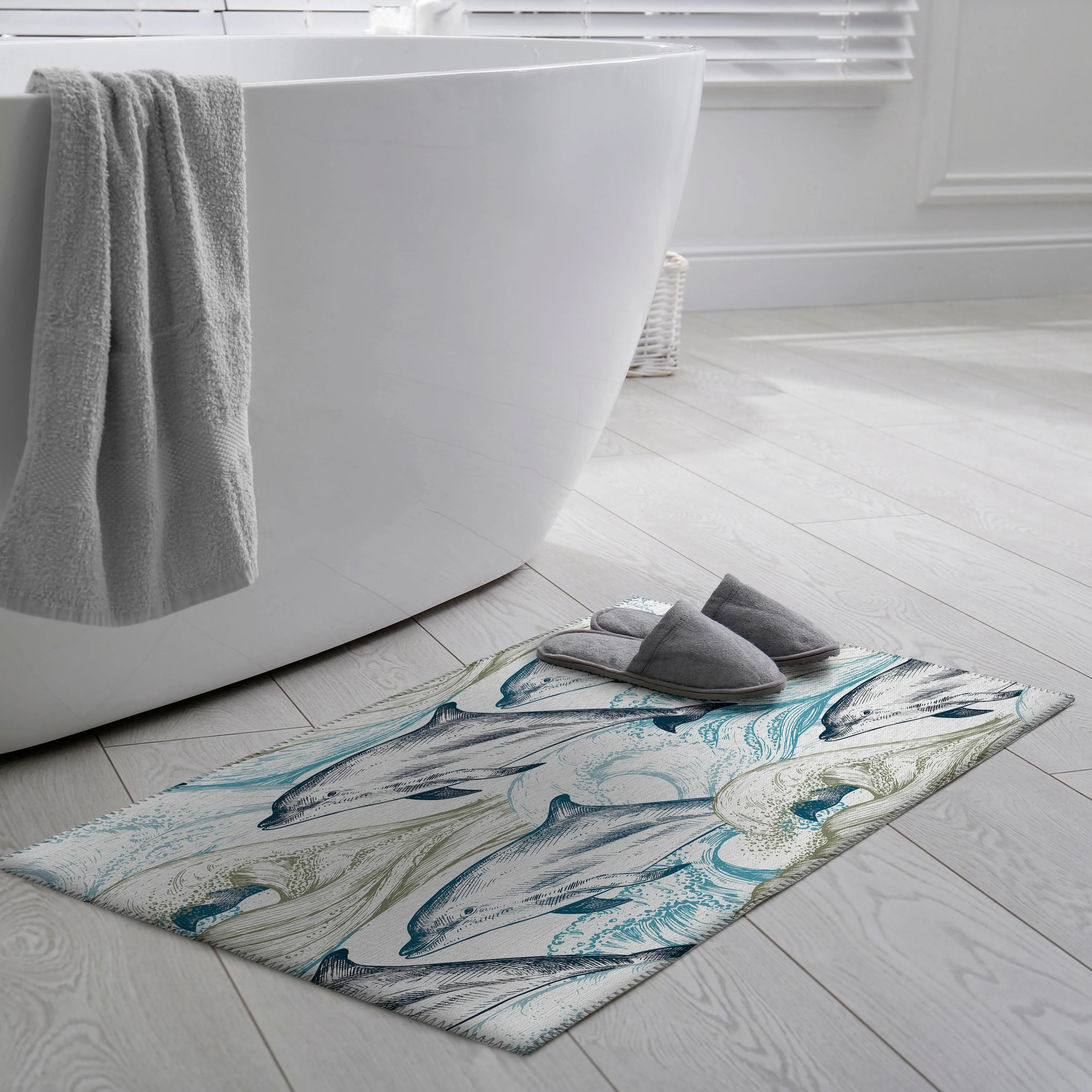 Indoor/Outdoor Harpswell Sea Life Washable Rug