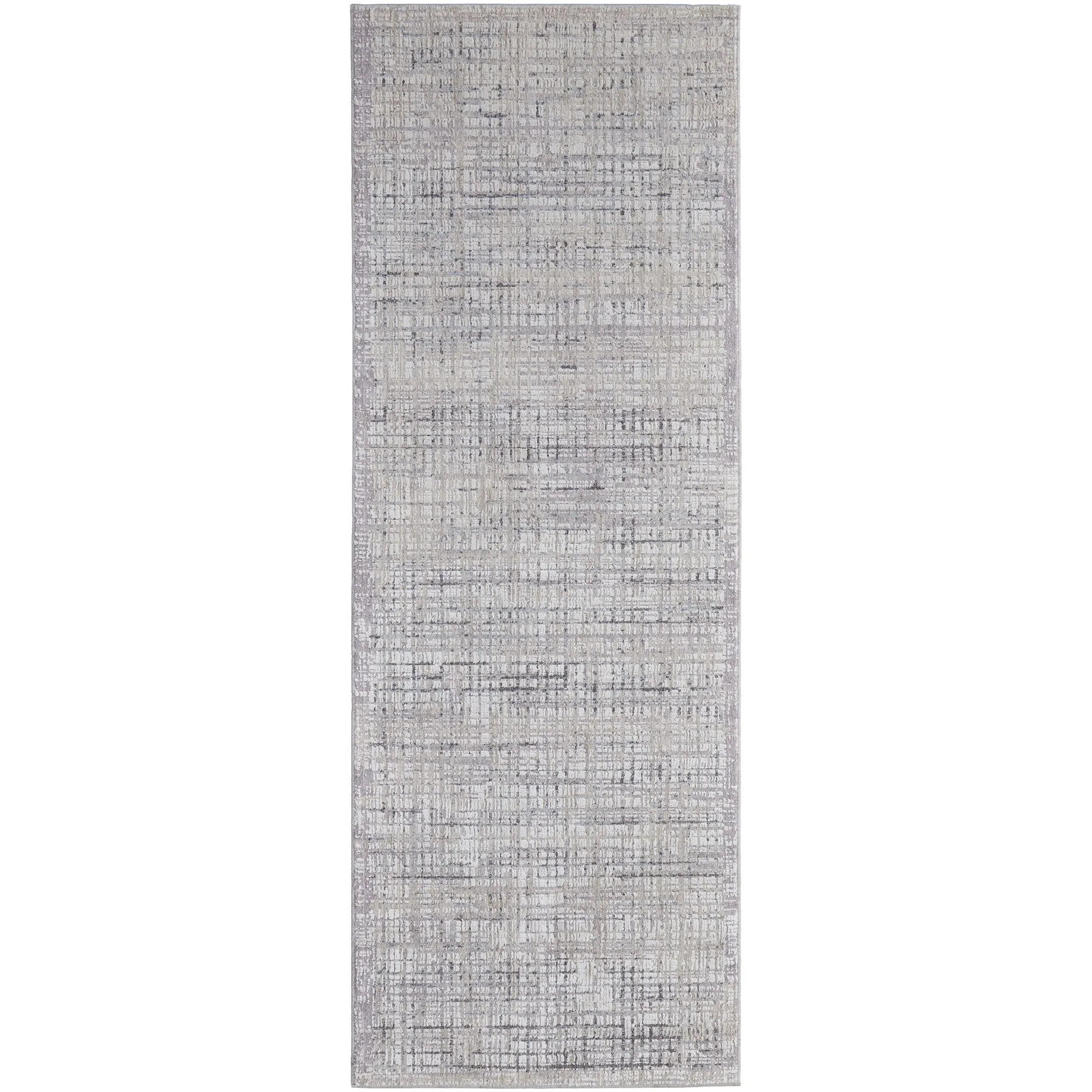 Inger Modern Crosshatch Gray/Beige Area Rug
