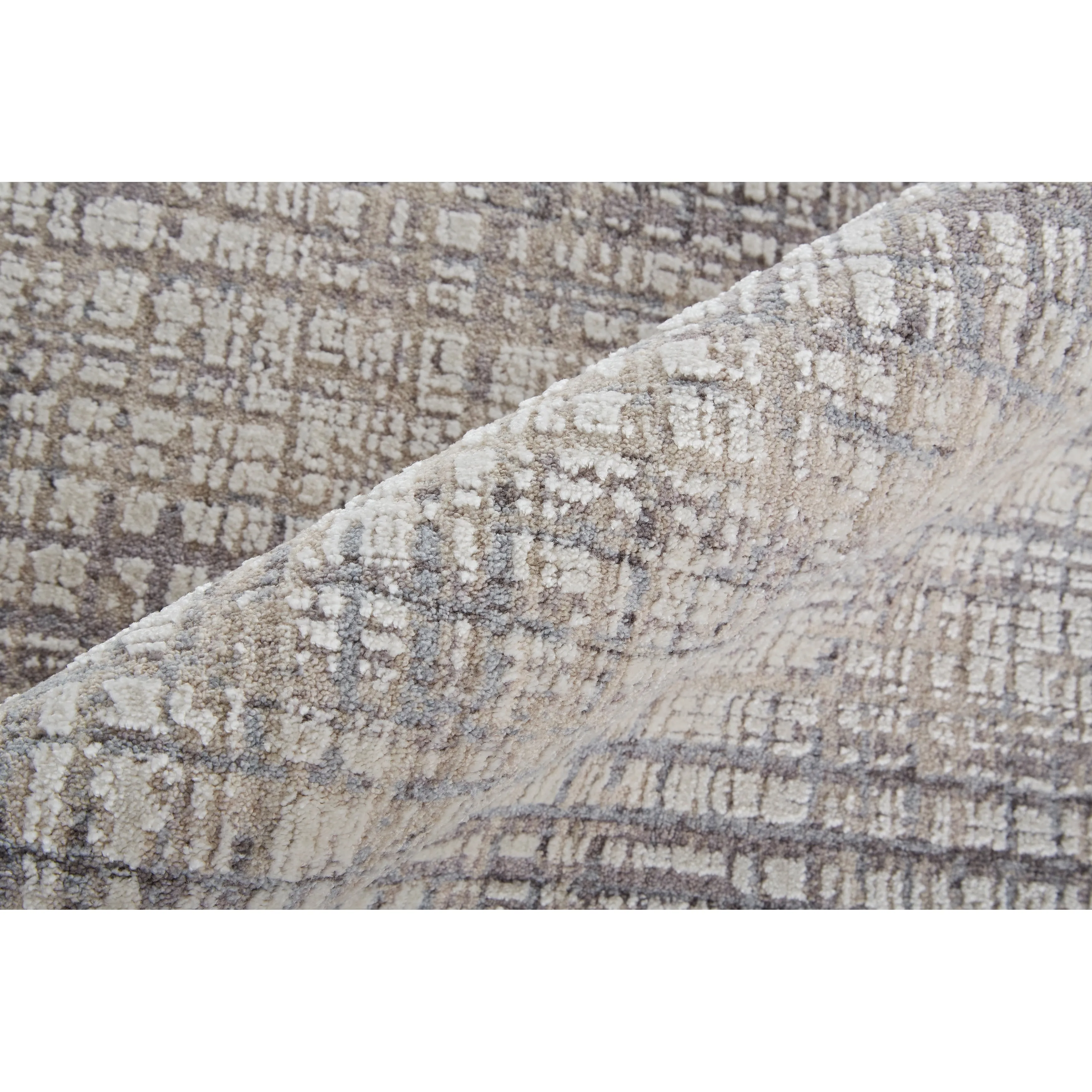 Inger Modern Crosshatch Gray/Beige Area Rug