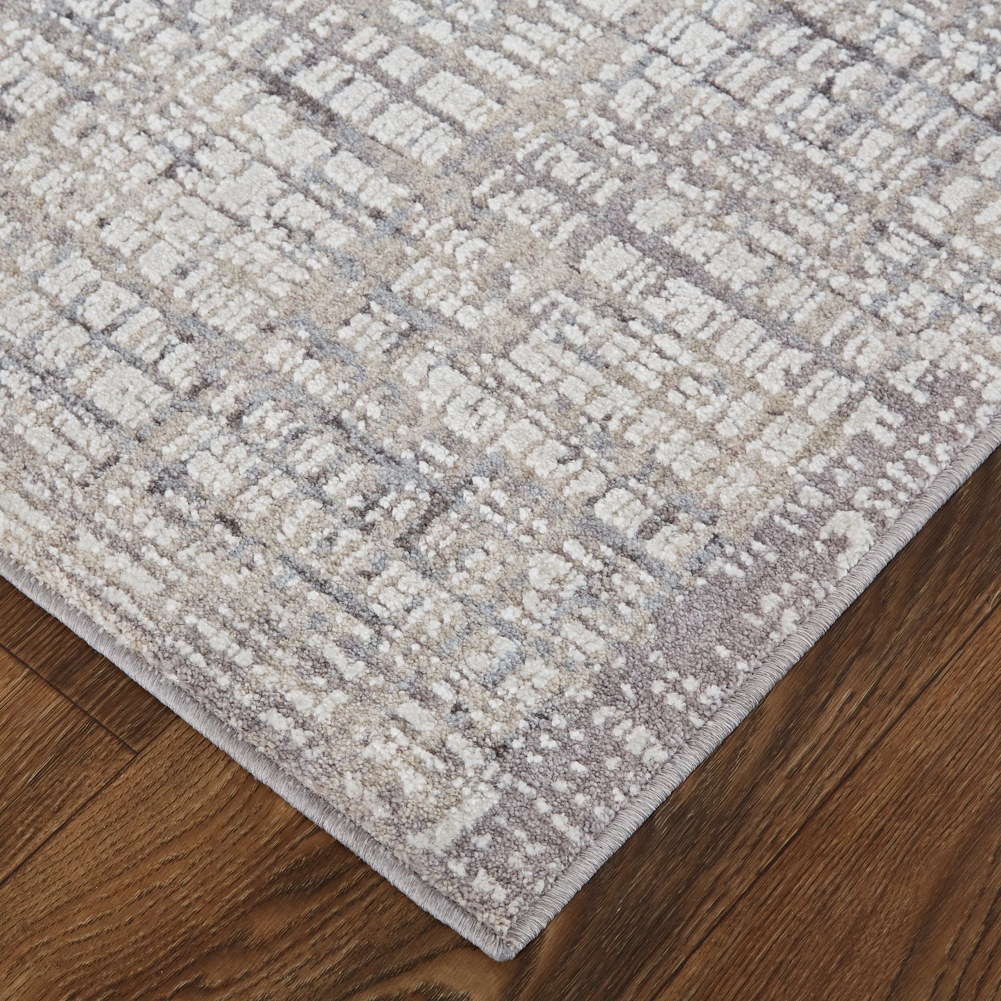 Inger Modern Crosshatch Gray/Beige Area Rug
