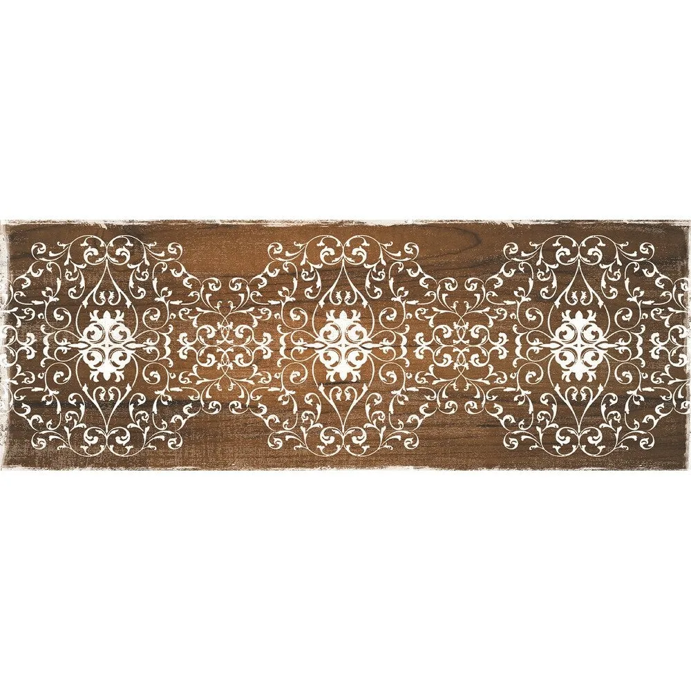 J&V Textiles Oversized Cushioned Anti Fatigue Kitchen Runner Mat (Scroll) Brown Size 20x55 - 20 X 55