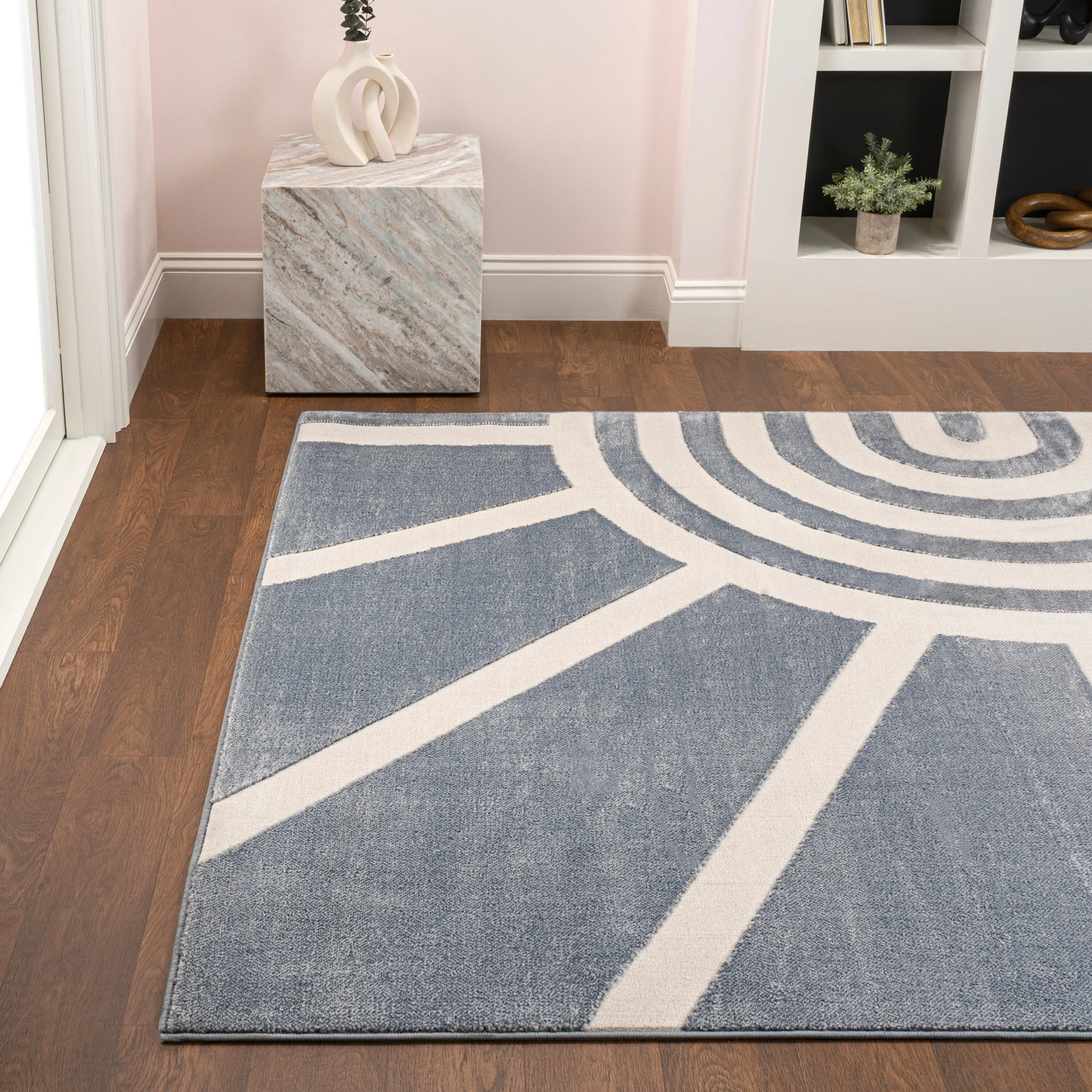 JONATHAN Y Alcina MidCentury Scandinavian Abstract Sun Two-Tone High-Low Area Rug