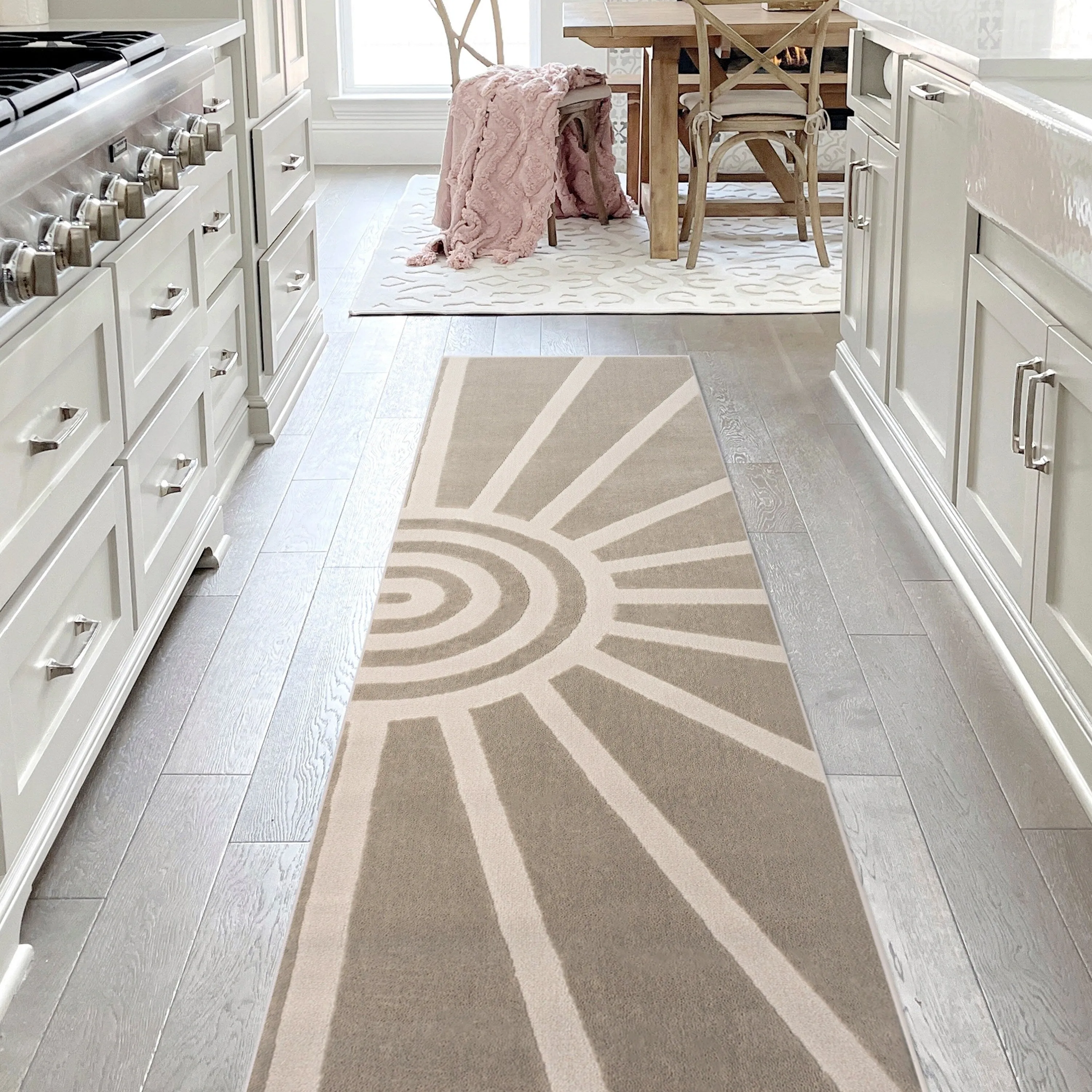 JONATHAN Y Alcina MidCentury Scandinavian Abstract Sun Two-Tone High-Low Area Rug