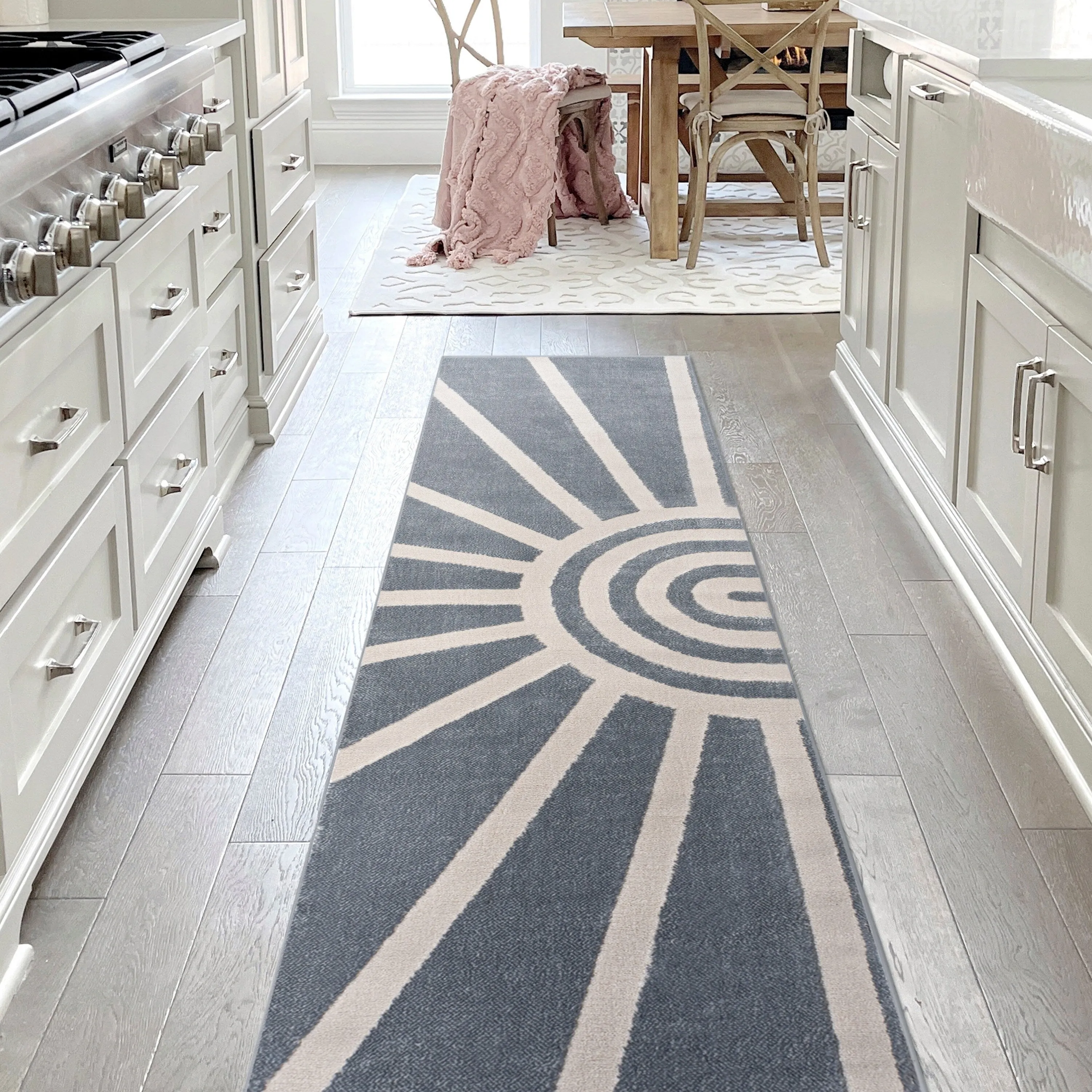 JONATHAN Y Alcina MidCentury Scandinavian Abstract Sun Two-Tone High-Low Area Rug