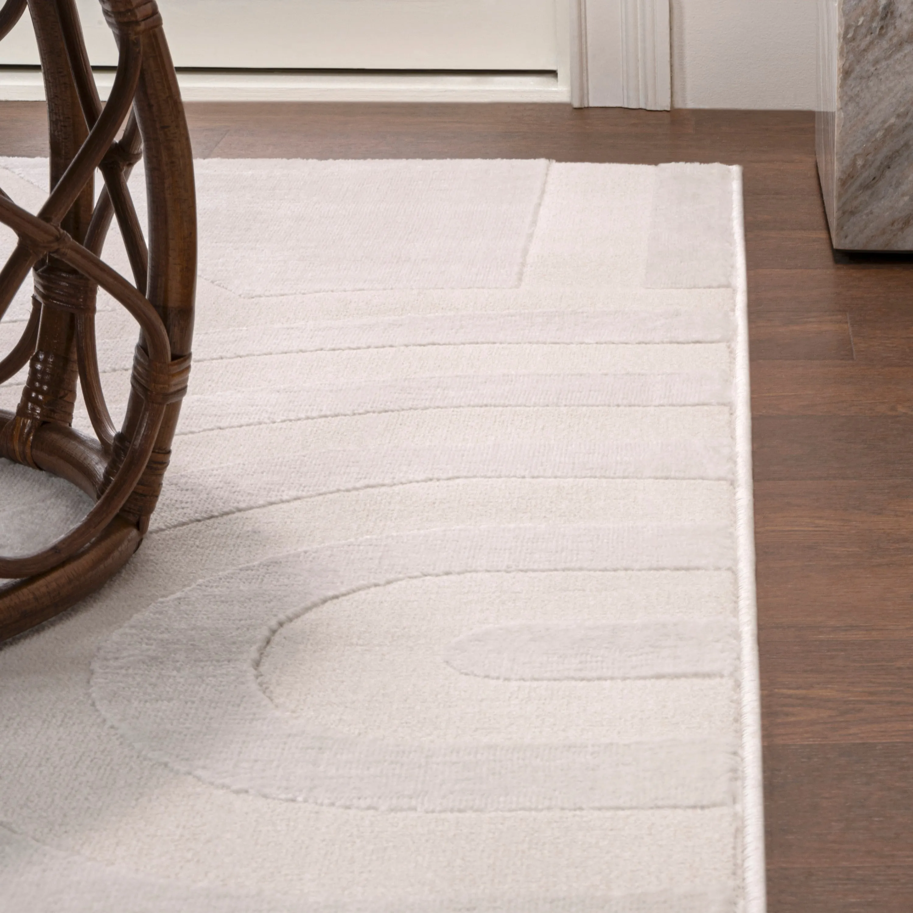 JONATHAN Y Alcina MidCentury Scandinavian Abstract Sun Two-Tone High-Low Area Rug