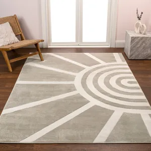 JONATHAN Y Alcina MidCentury Scandinavian Abstract Sun Two-Tone High-Low Area Rug