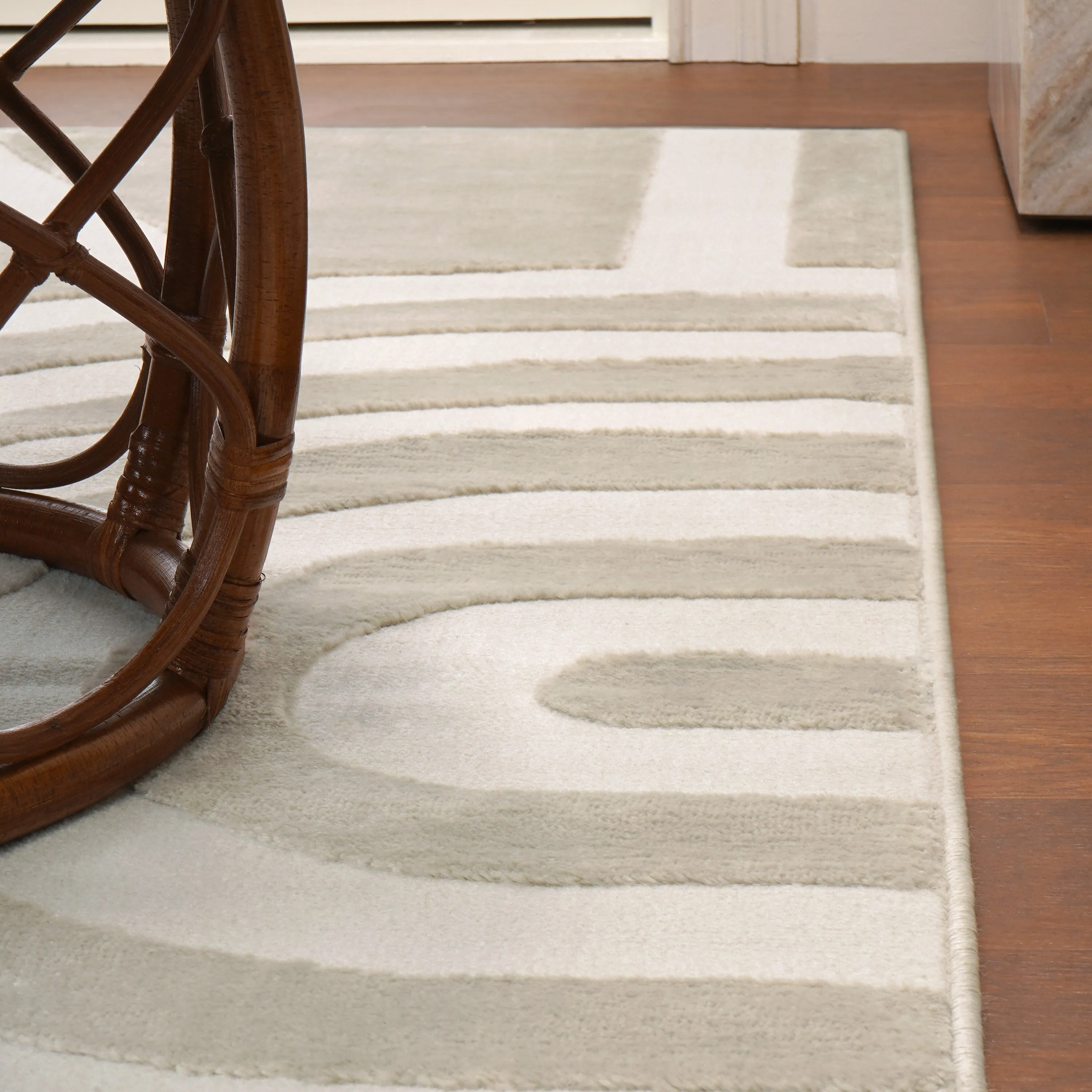 JONATHAN Y Alcina MidCentury Scandinavian Abstract Sun Two-Tone High-Low Area Rug