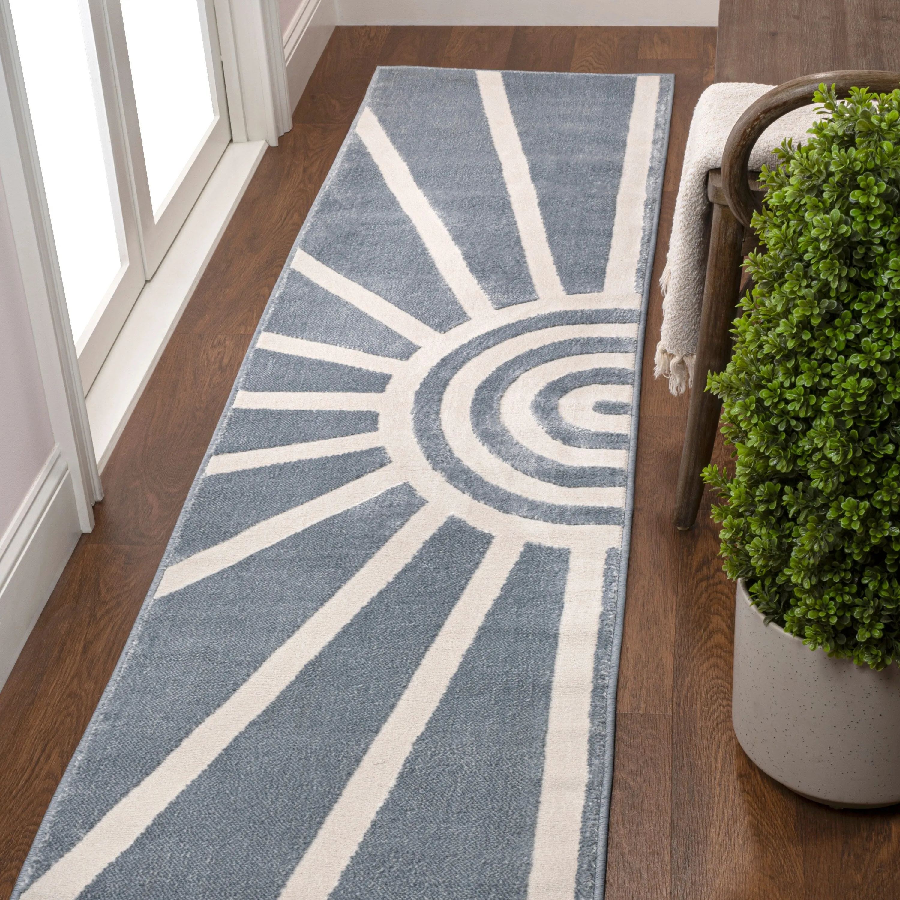 JONATHAN Y Alcina MidCentury Scandinavian Abstract Sun Two-Tone High-Low Area Rug