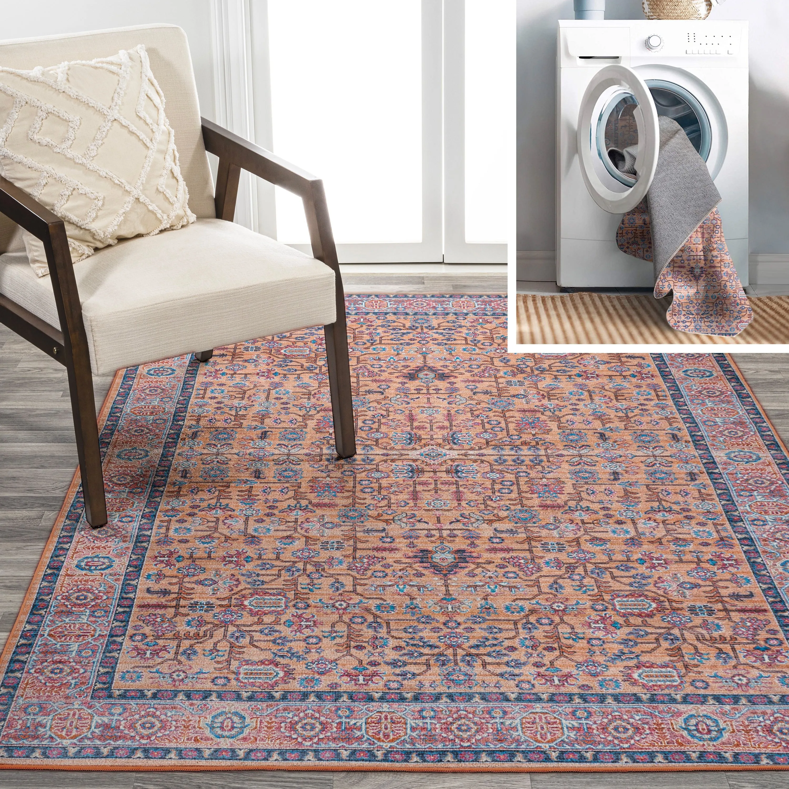 JONATHAN Y Cirali All-Over Persian Machine Washable Area Rug