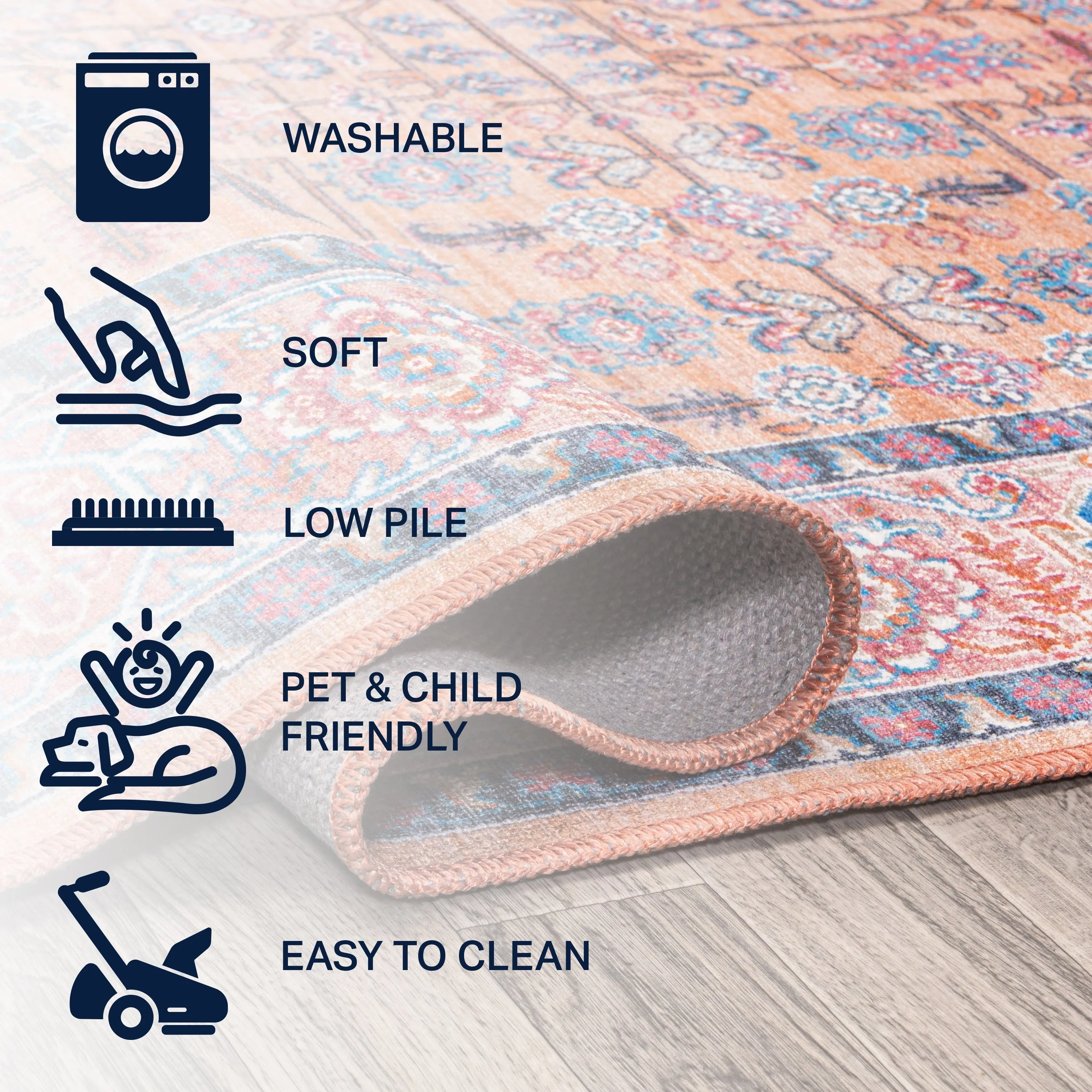 JONATHAN Y Cirali All-Over Persian Machine Washable Area Rug