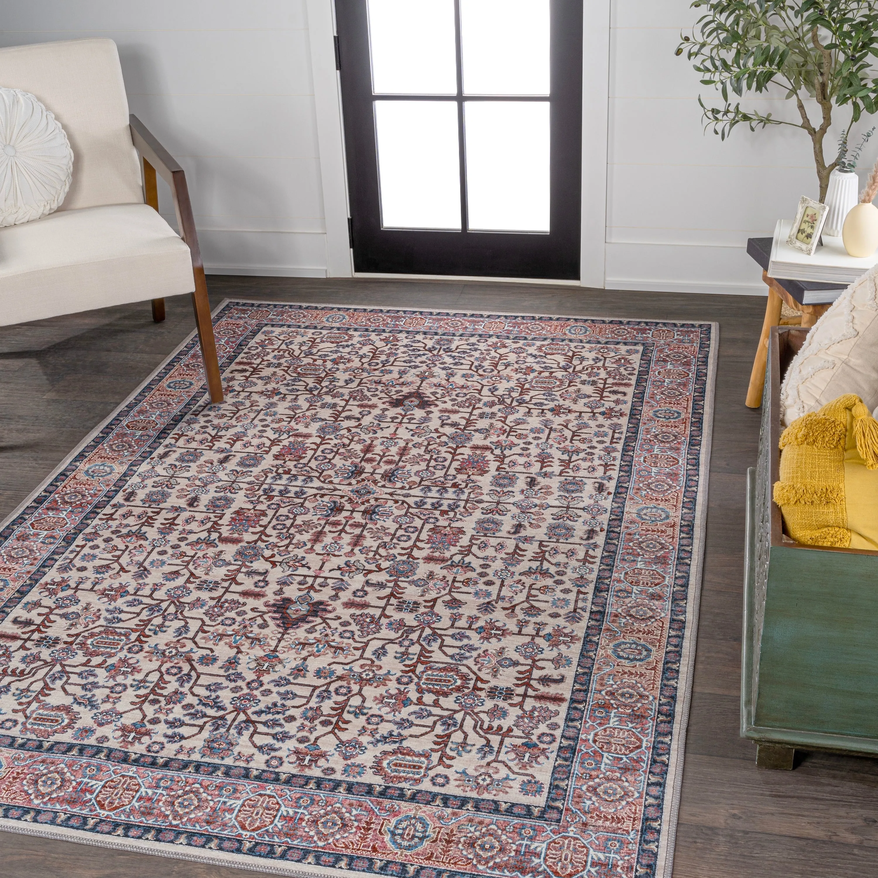 JONATHAN Y Cirali All-Over Persian Machine Washable Area Rug